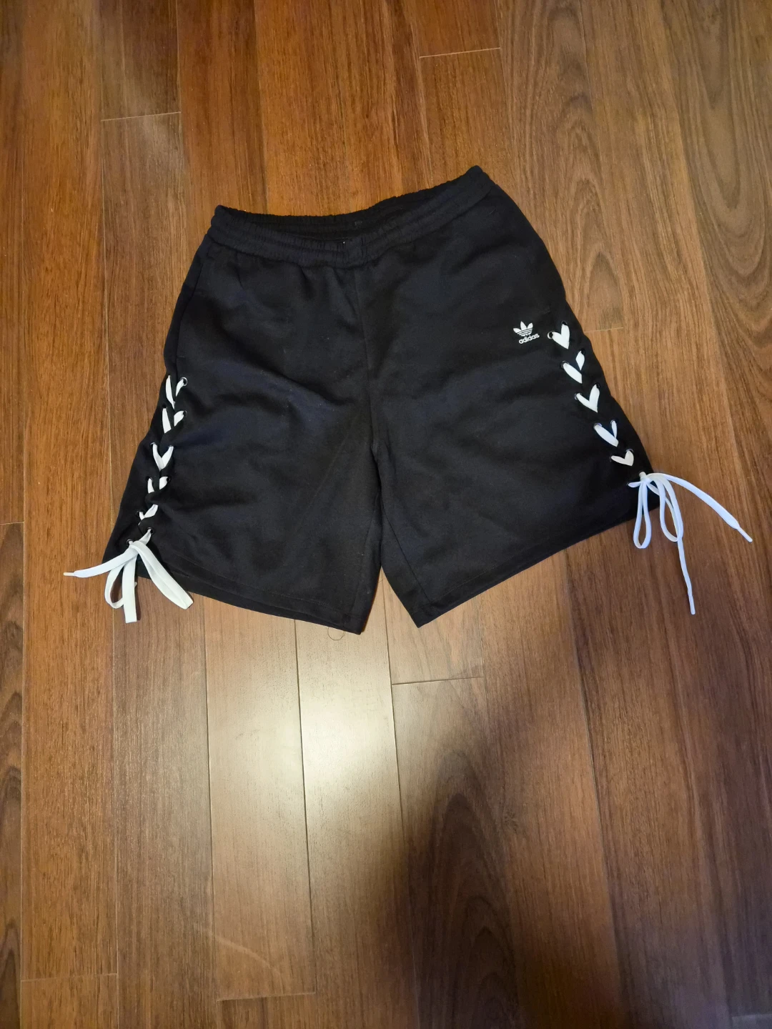 Adidas Black Lace-Up Shorts