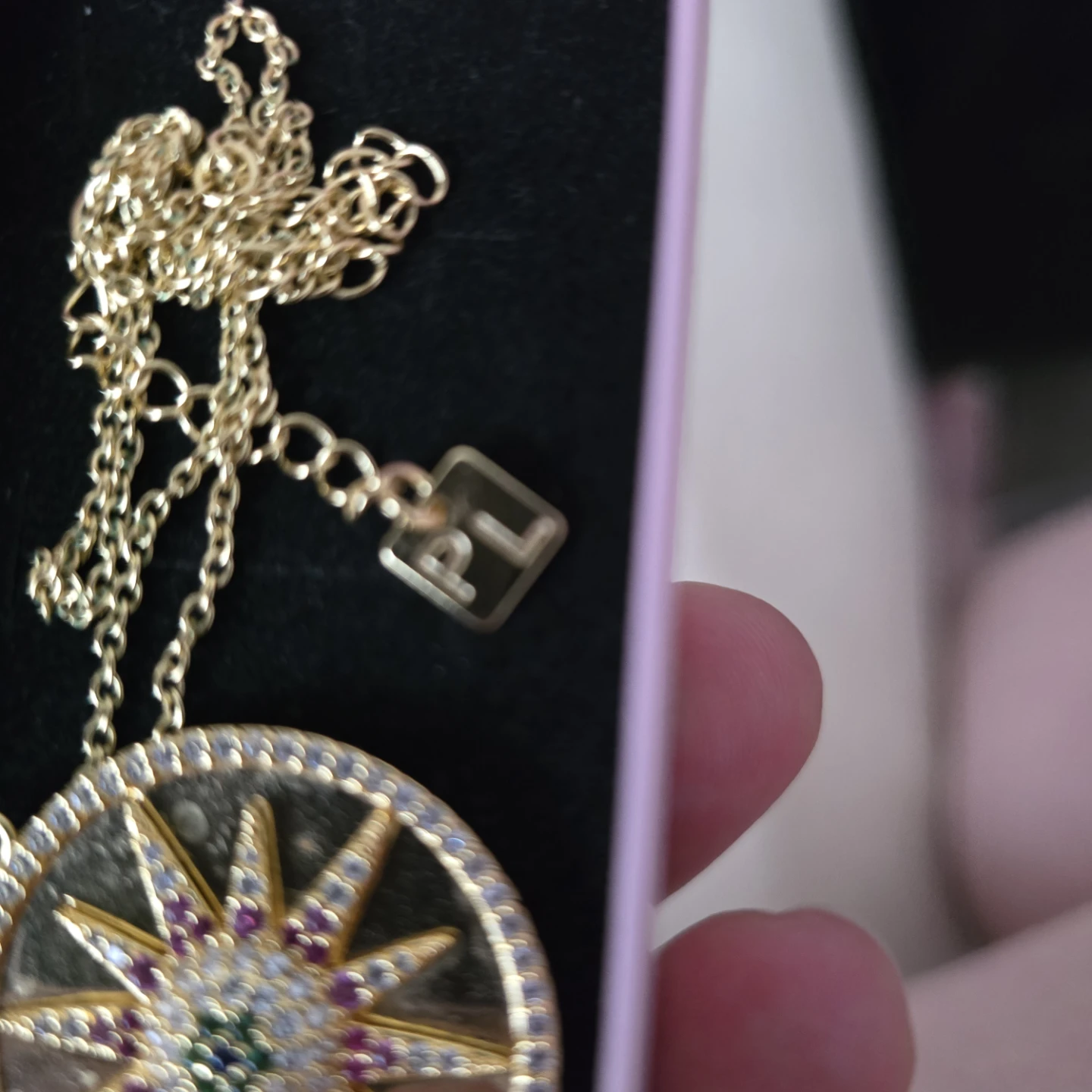 Gold Tone Necklace with Pave Crystal Star Pendant - photo 2