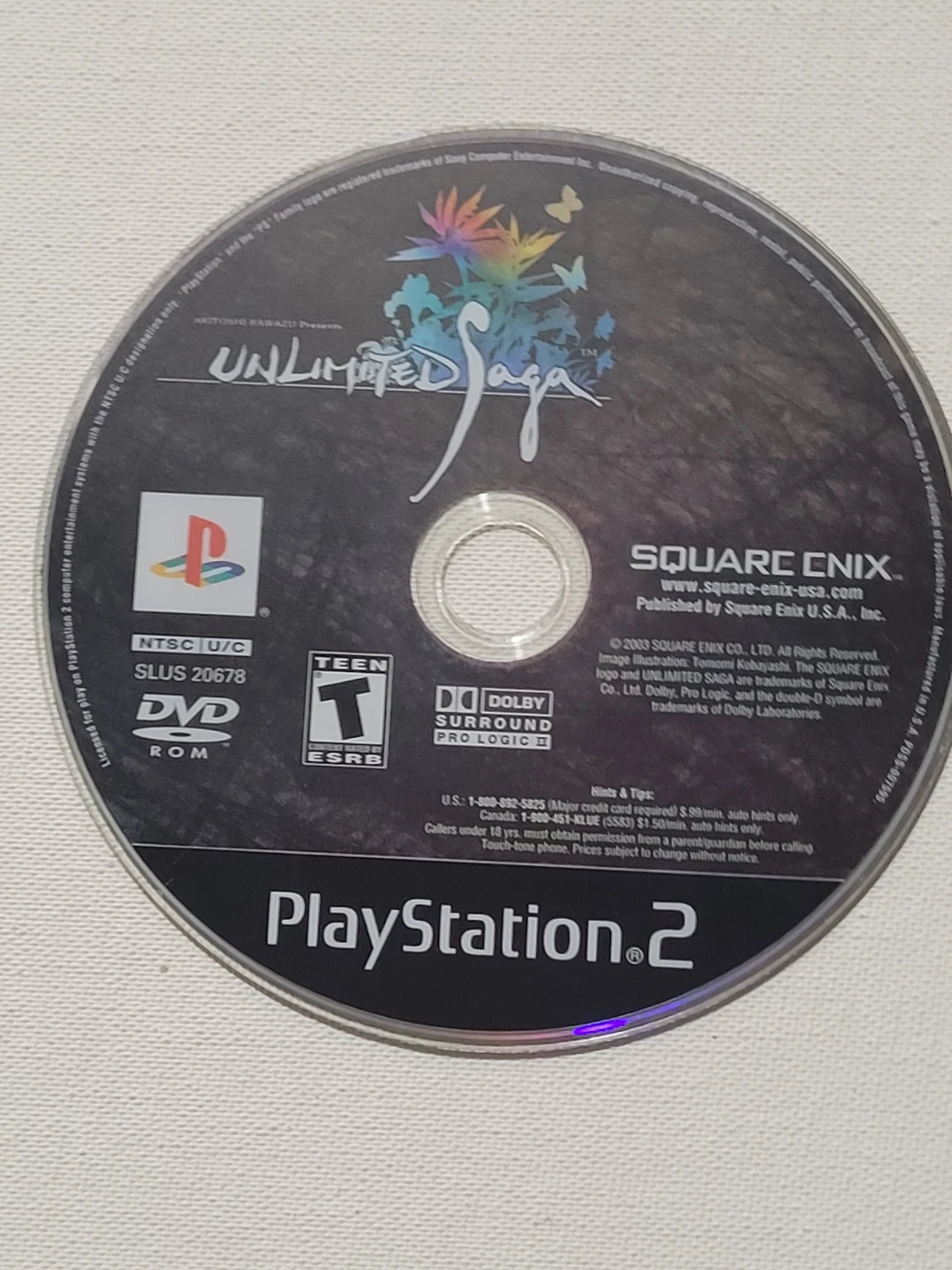 Unlimited Saga PlayStation 2 Game Disc