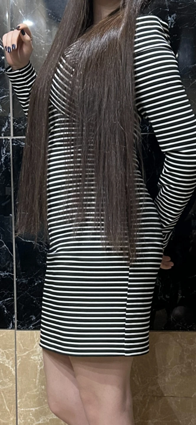 Striped Long Sleeve Mini Dress