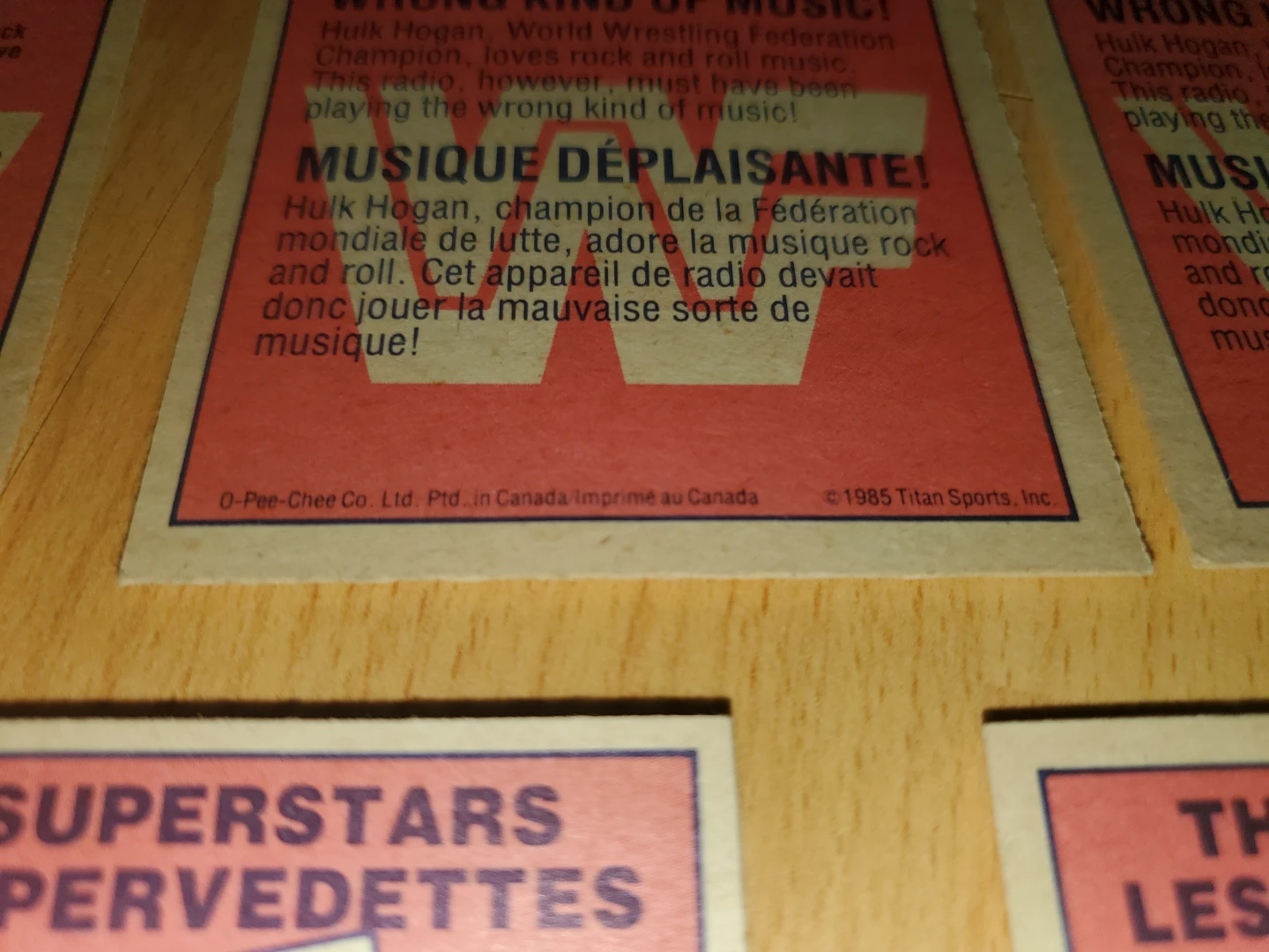 1985 OPC WWF Hulk Hogan (online suggests rookie card year) - photo 5