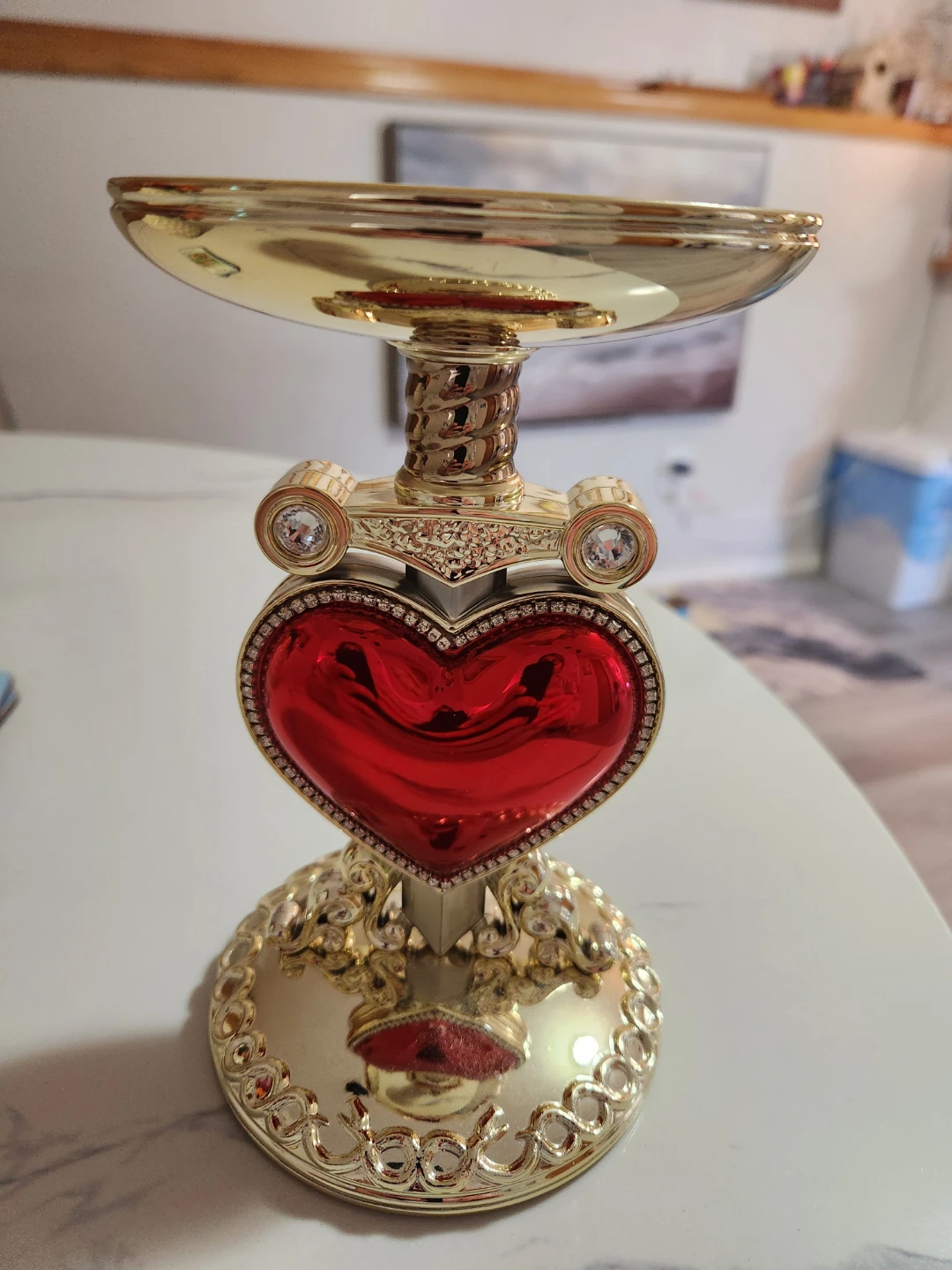 Bath & Body Works Gold Heart Candle Holder