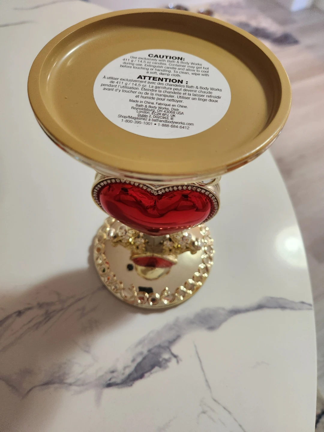 Bath & Body Works Gold Heart Candle Holder - photo 2
