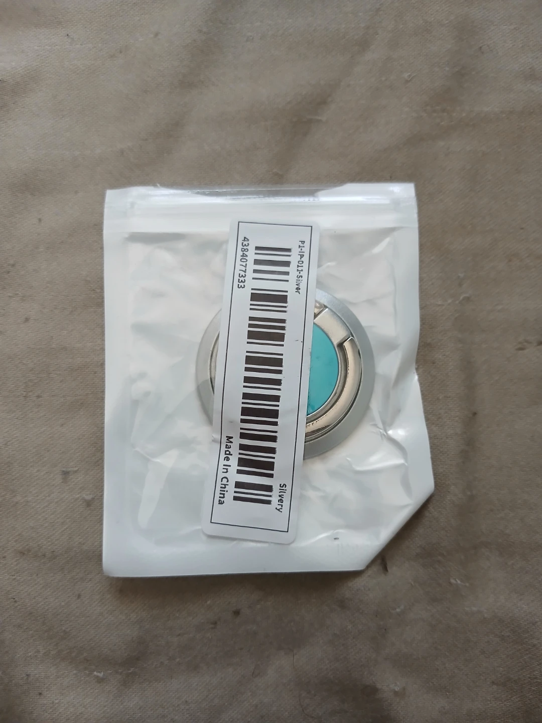 Silver Coloured Phone Ring Holder With Blue Mirror Finish - photo 2