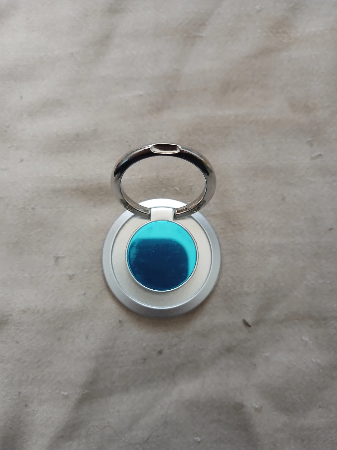 Silver Coloured Phone Ring Holder With Blue Mirror Finish - photo 3