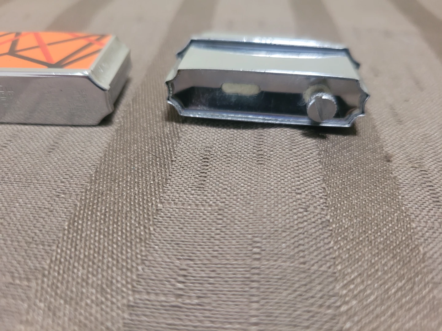 Fisher pocket petrol lighter featuring orange and black lacquer - photo 3