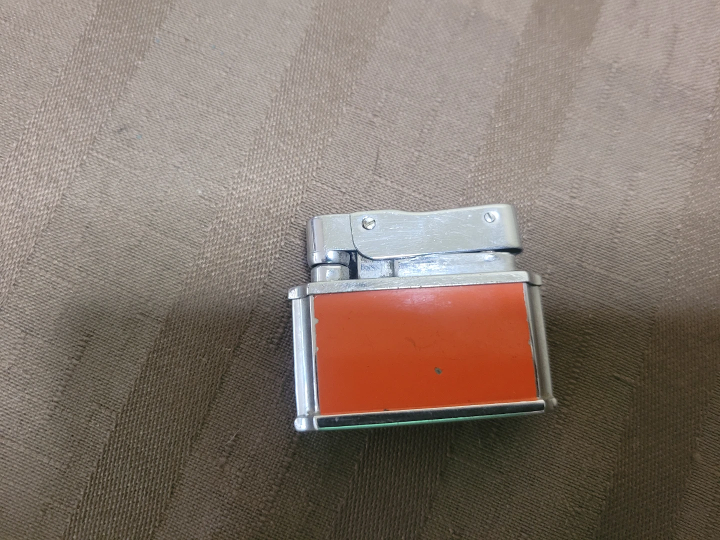 Fisher pocket petrol lighter featuring orange and black lacquer - photo 4