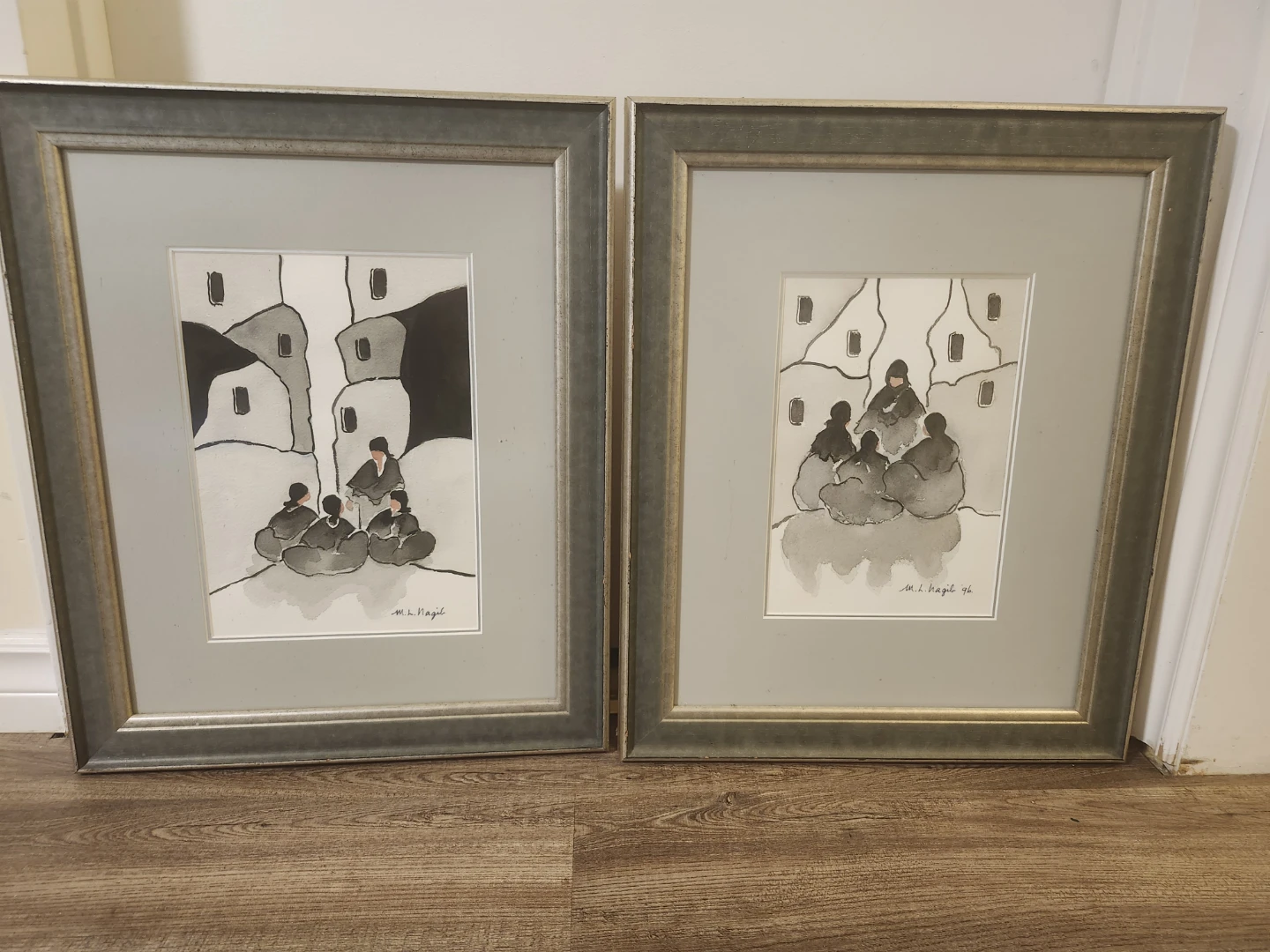 Pair of Framed Art Prints by M. L. Hagel