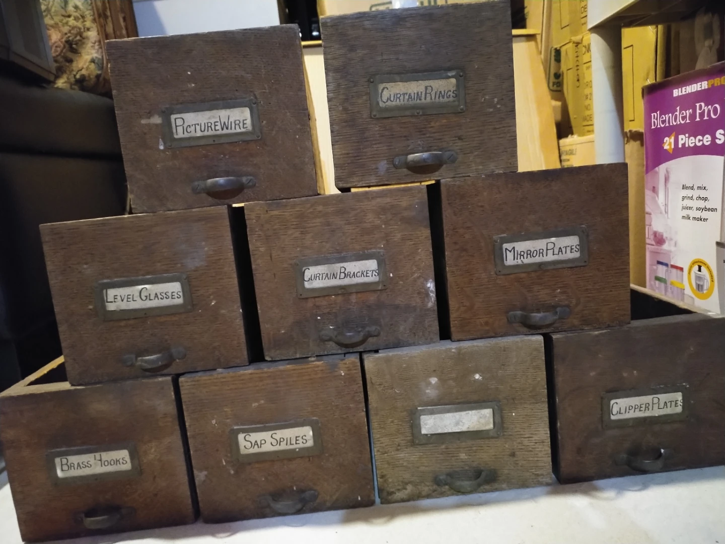 Vintage Wooden Storage Drawers