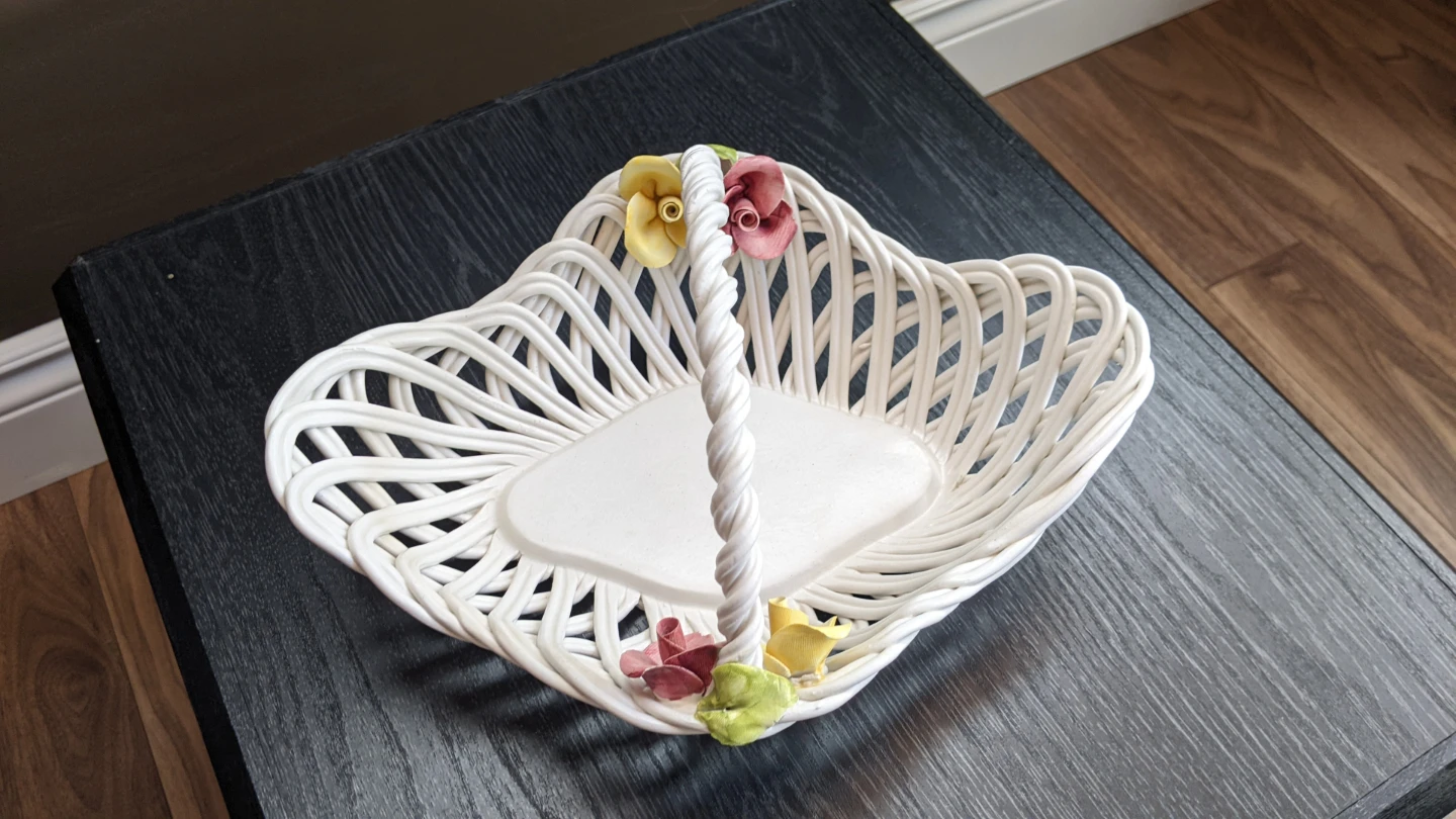 Vintage Bassano Hand Woven Braided Basket