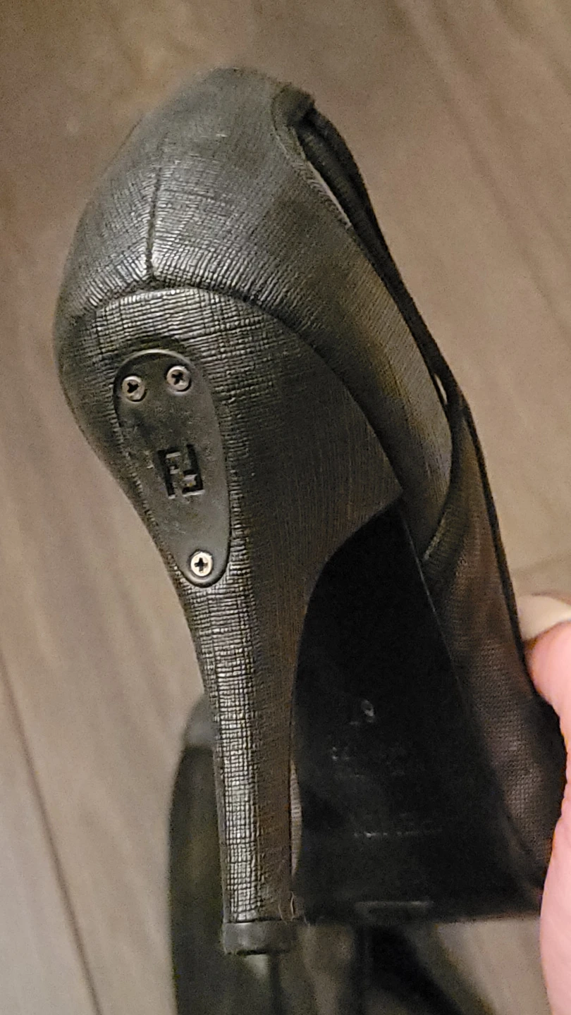 Vintage Fendi Black Mesh Peep-Toe Heels - photo 4