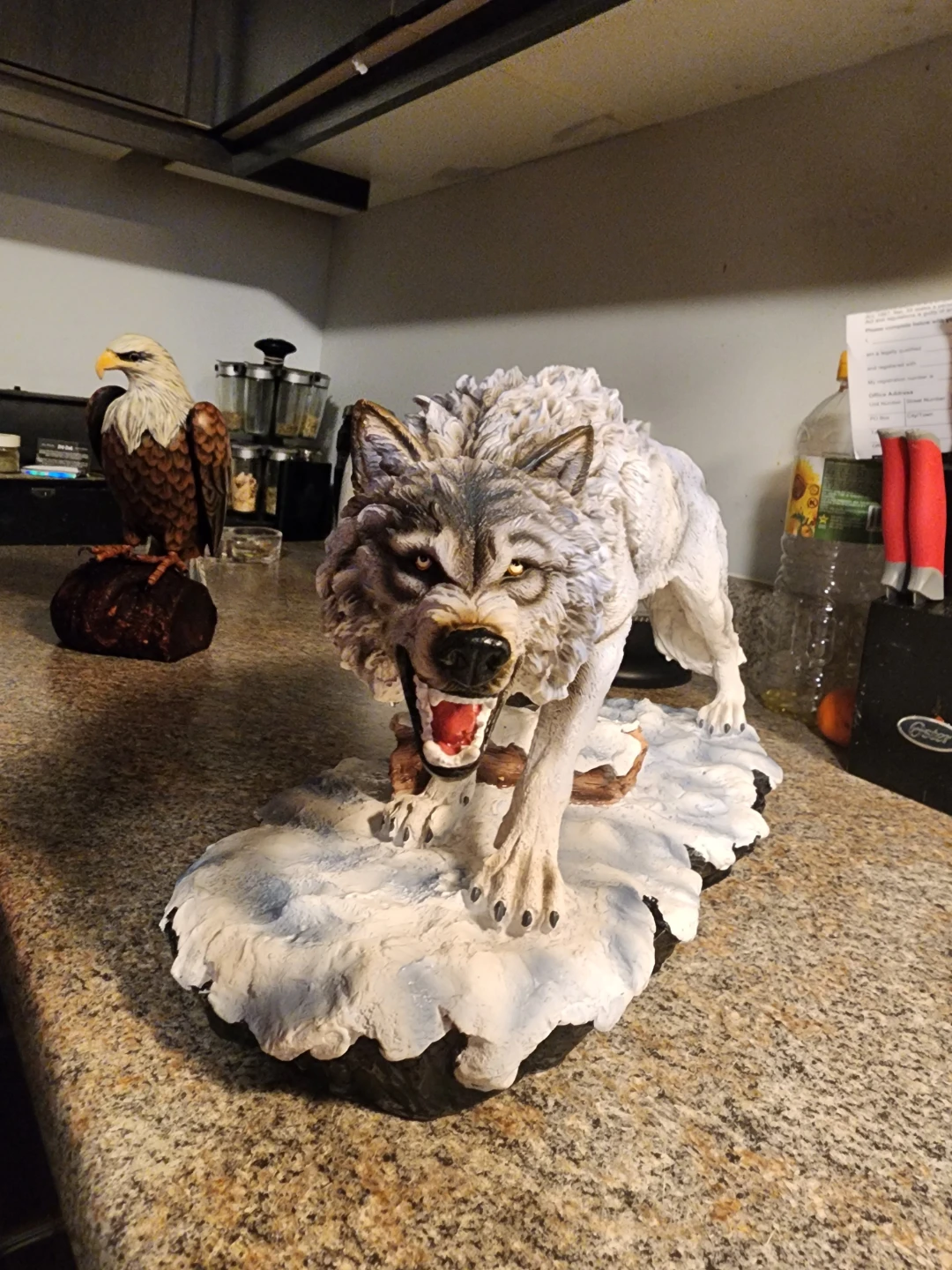 Wolf Figurine on Snowy Base - photo 2