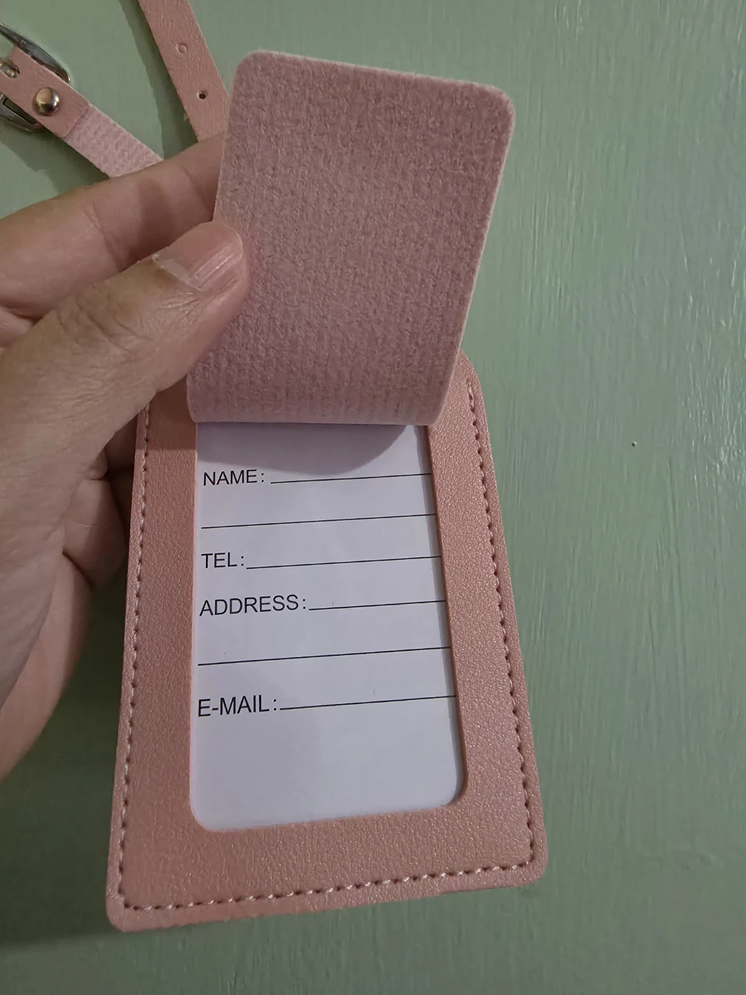Saltair Pink Leather Luggage Tag - photo 3