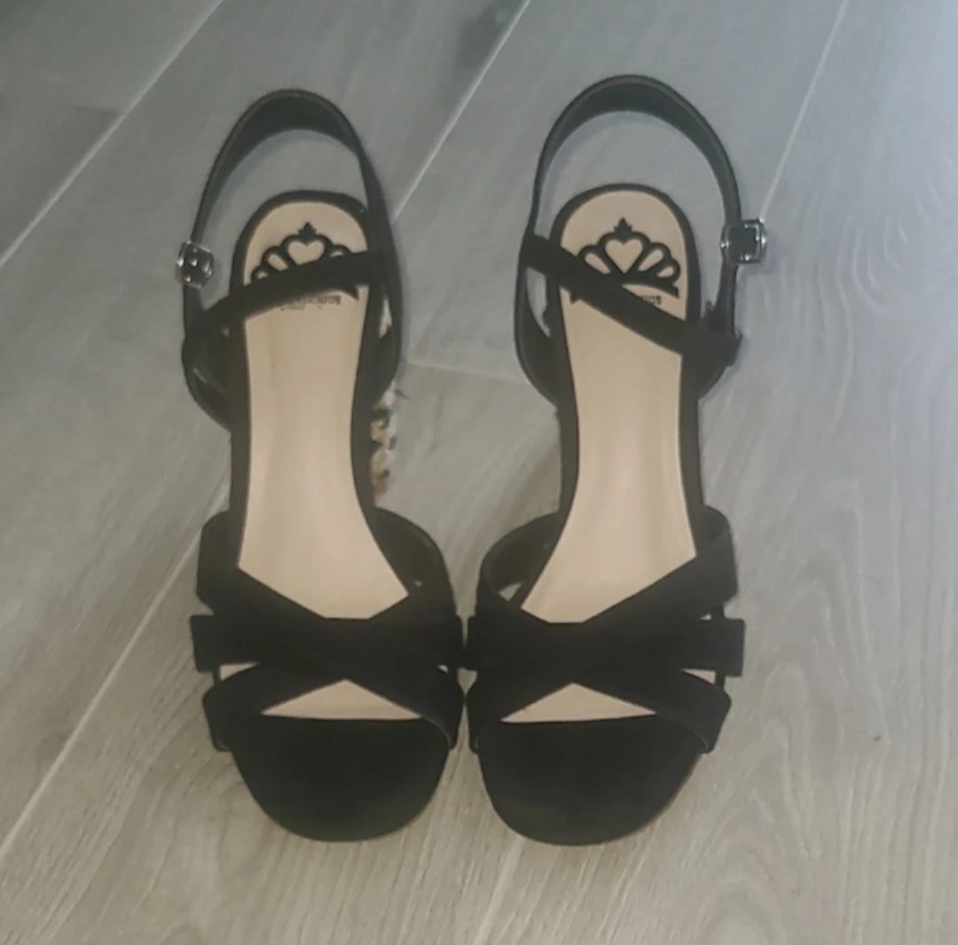 Black Espadrille Block Heel Sandals