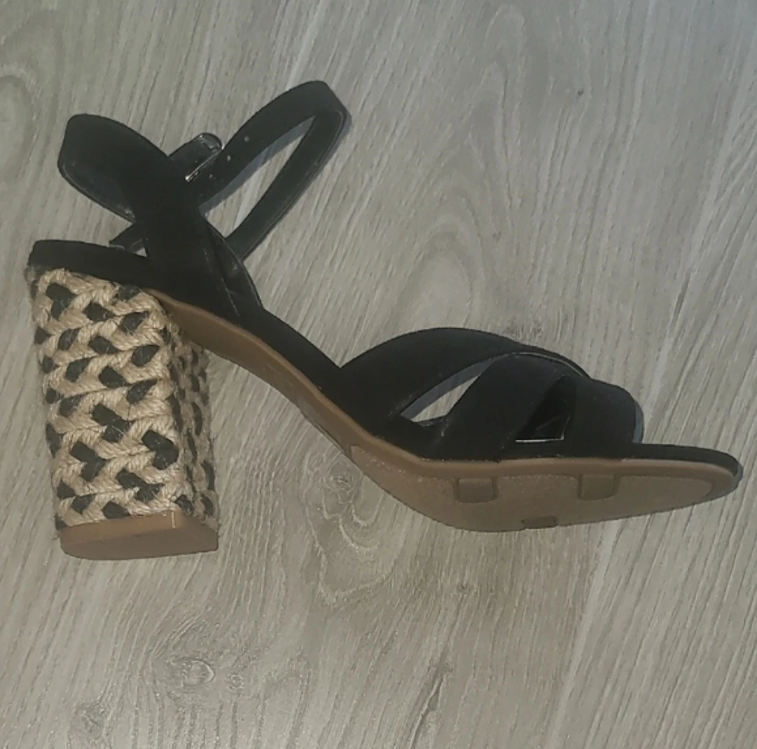 Black Espadrille Block Heel Sandals - photo 2