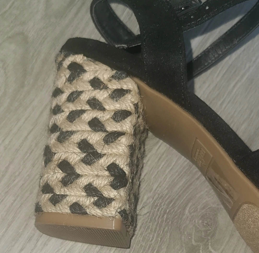 Black Espadrille Block Heel Sandals - photo 5