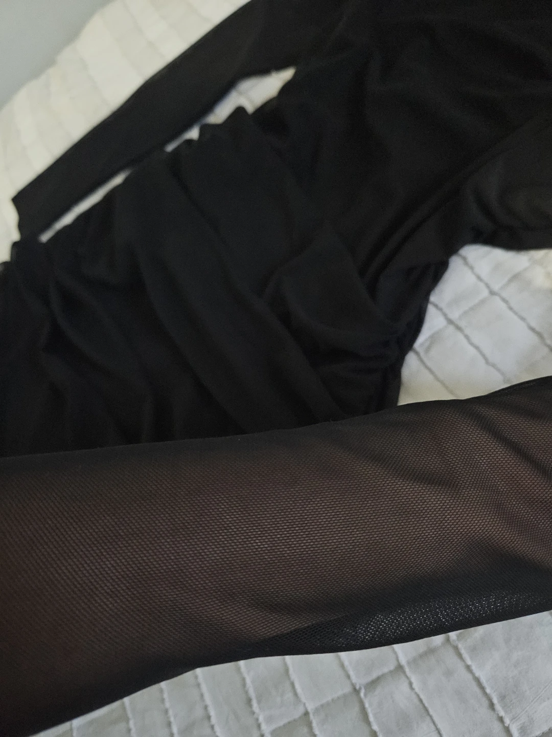 Streetwear Society Black Mesh Ruched Mini Dress - photo 3