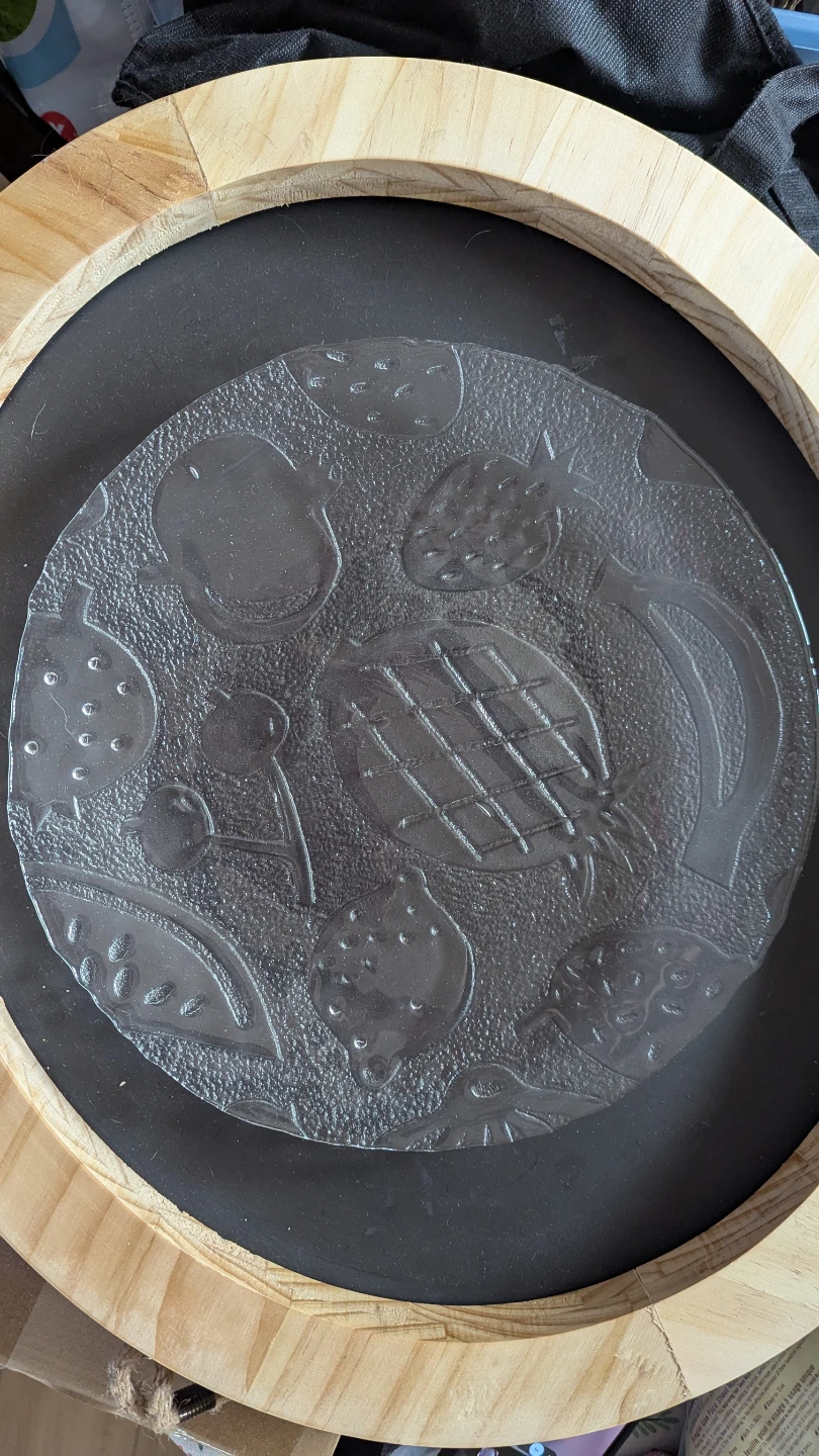 Glass Fruit Embossed Serving Platter