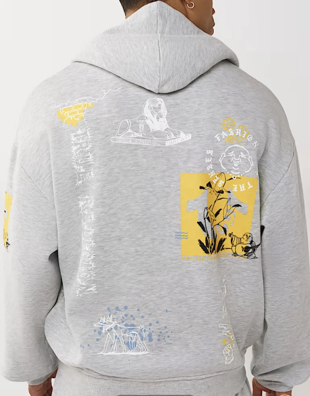 True Religion Grey Graphic Hoodie Size L - photo 2