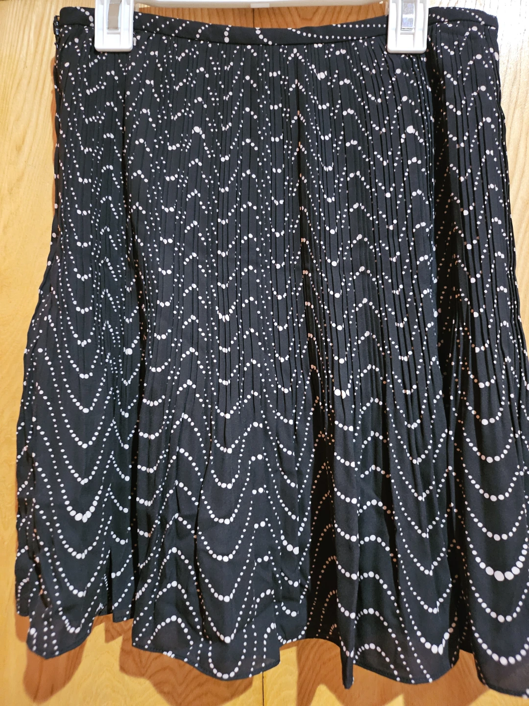 Kate Spade Black Pleated Skirt with White Dot Pattern - photo 4