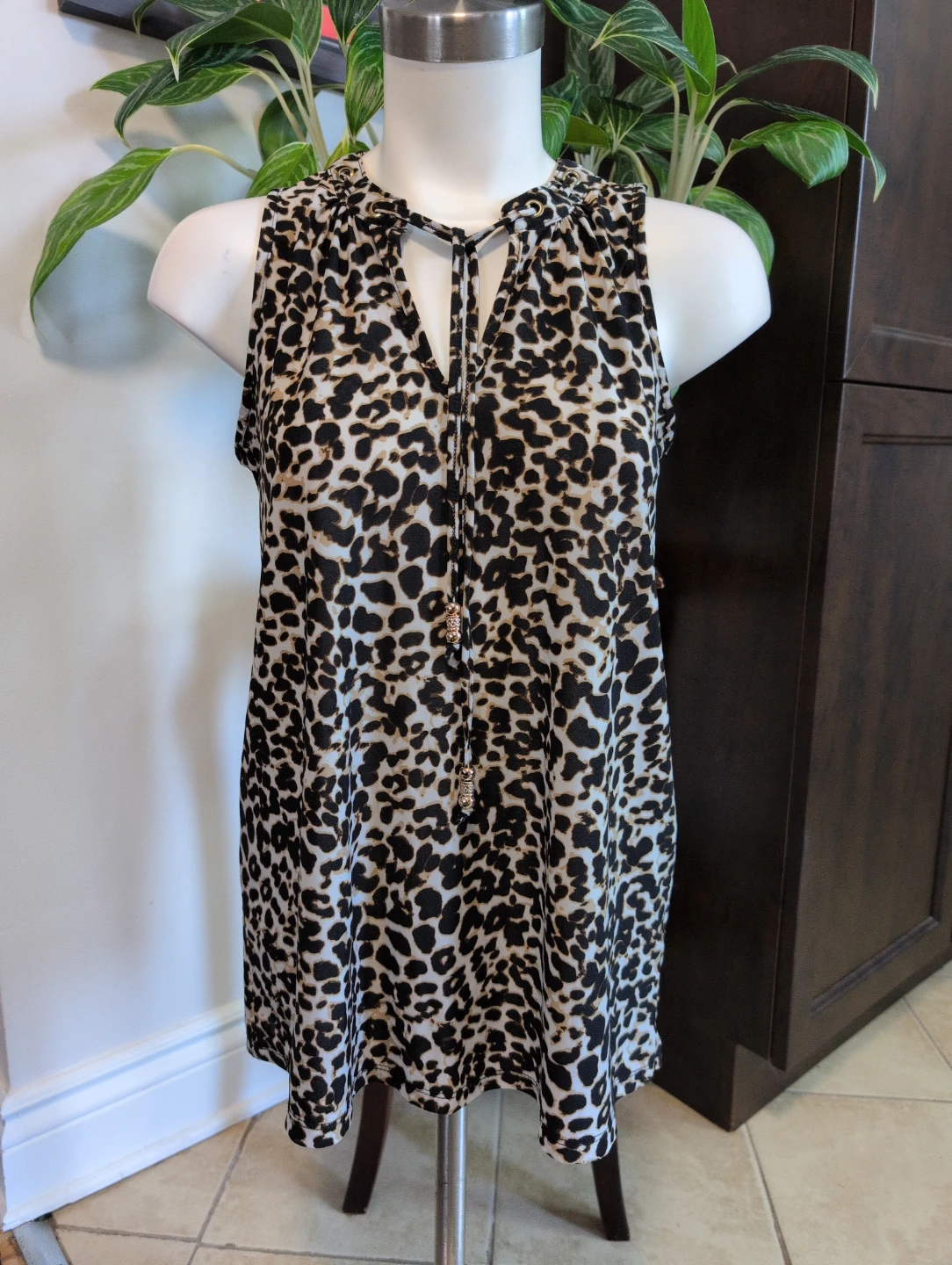 Lily Morgan Sleeveless Leopard Print Top - Size S/P