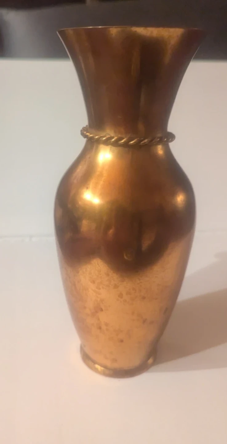 Vintage Copper Vase with Twisted Rope Detail - photo 2