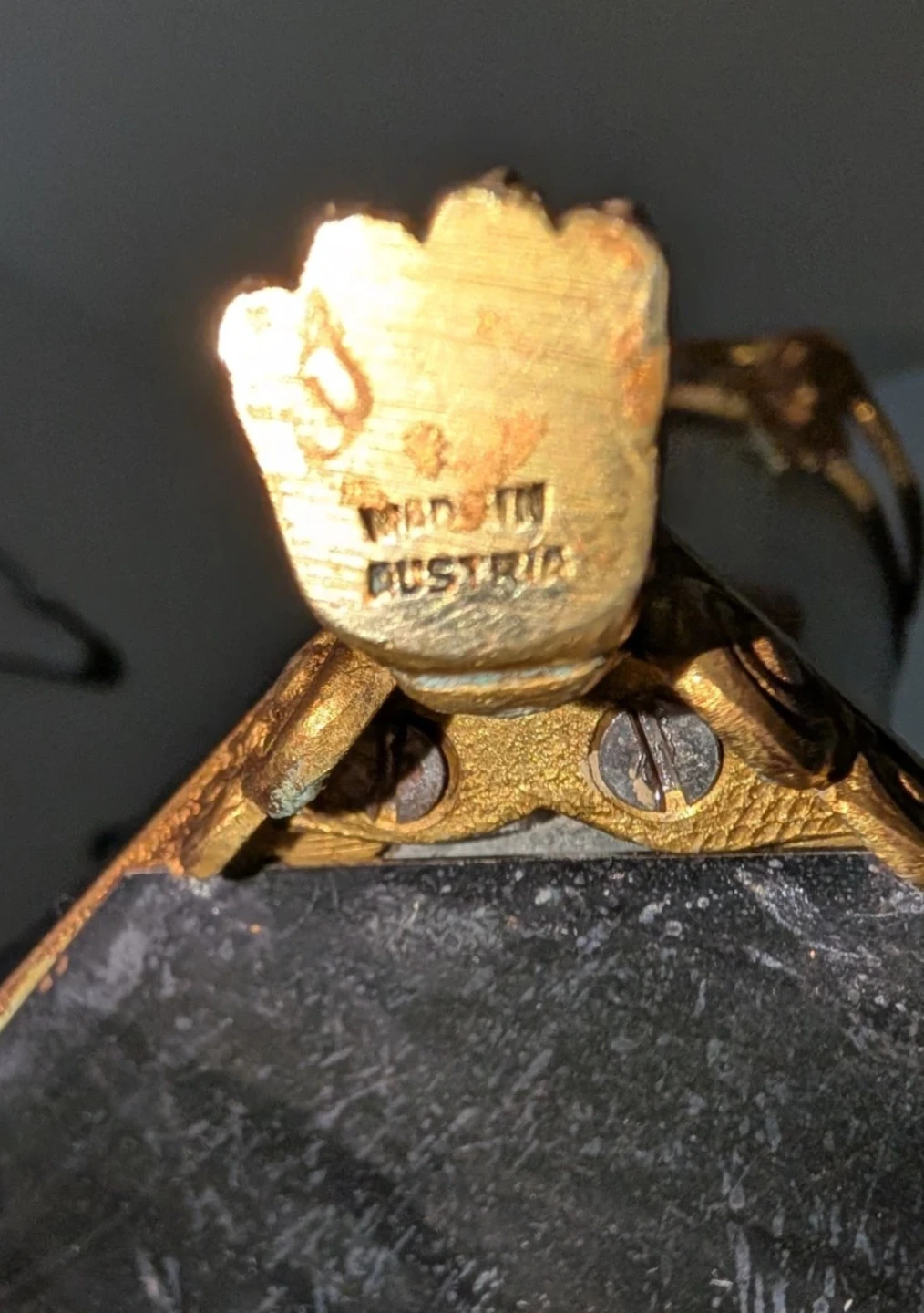 Empire Style Ormolu and Glass Table Lamp - Made in Austria - photo 3