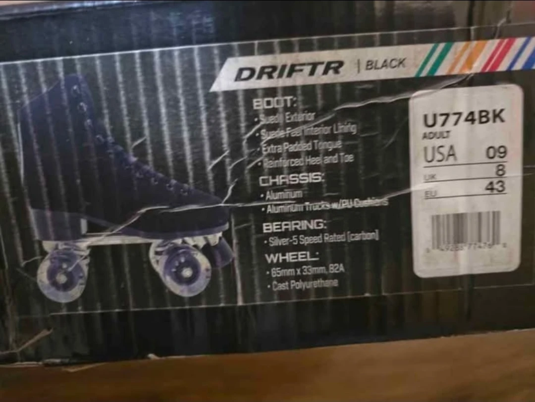DriftR Black Quad Roller Skates - Adult Size 9 - photo 2