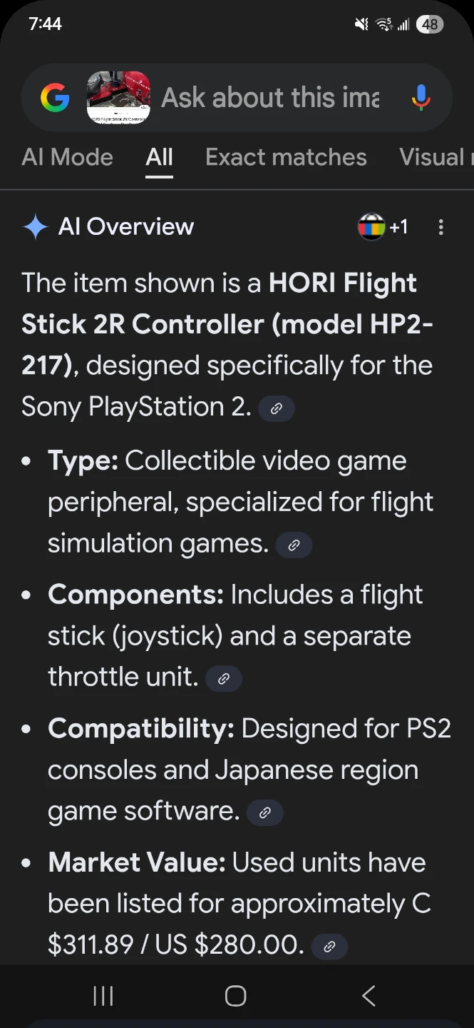 Hori Flight Stick 2 Comes with Game Ace Combat 5 for PS2 - photo 3