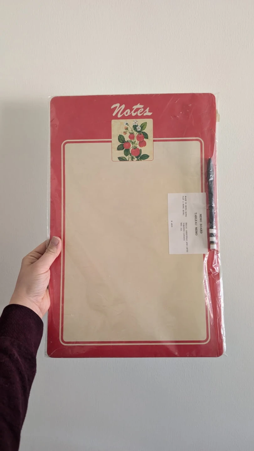 Vintage Strawberry Greetings & Gifts Memo Board with Pen