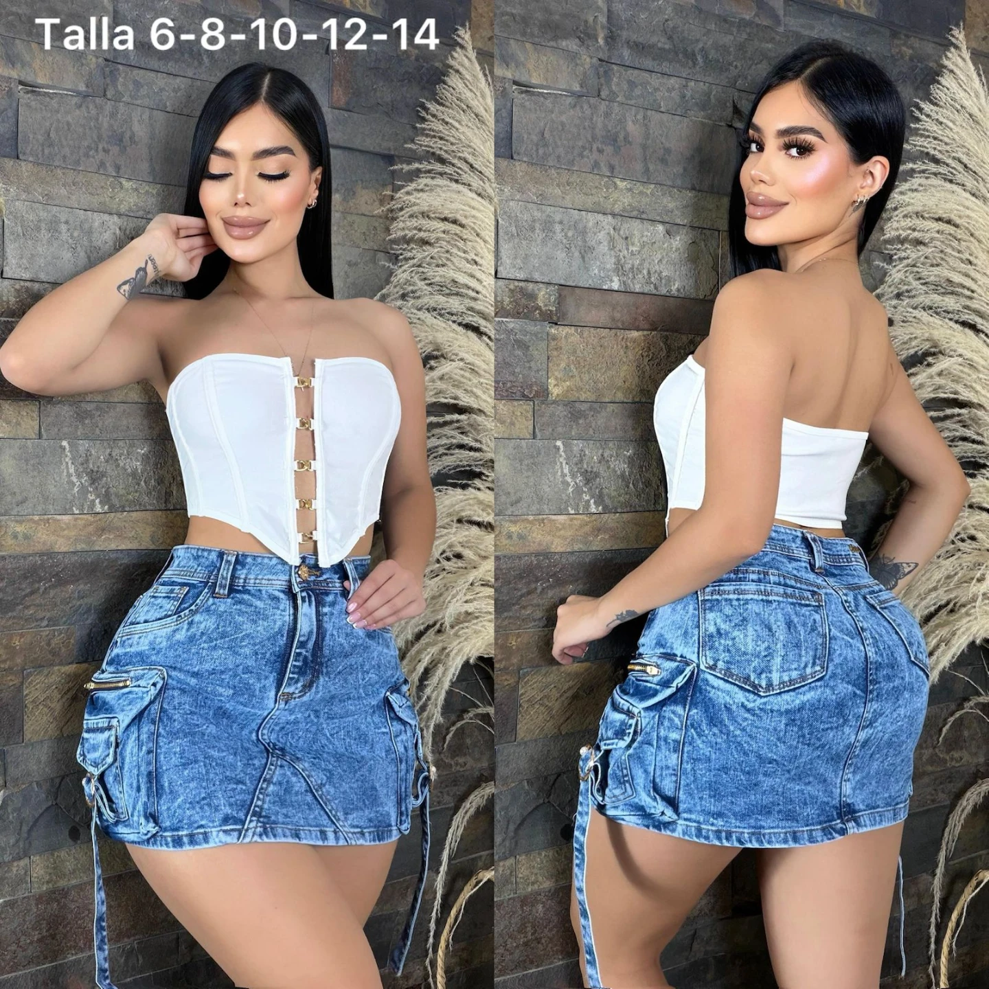 Women's Cargo Denim Skirt