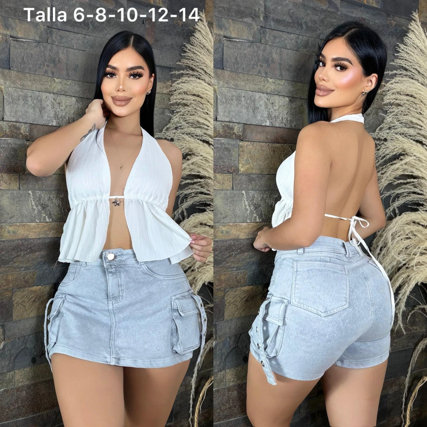 Women's Cargo Denim Skirt - photo 4