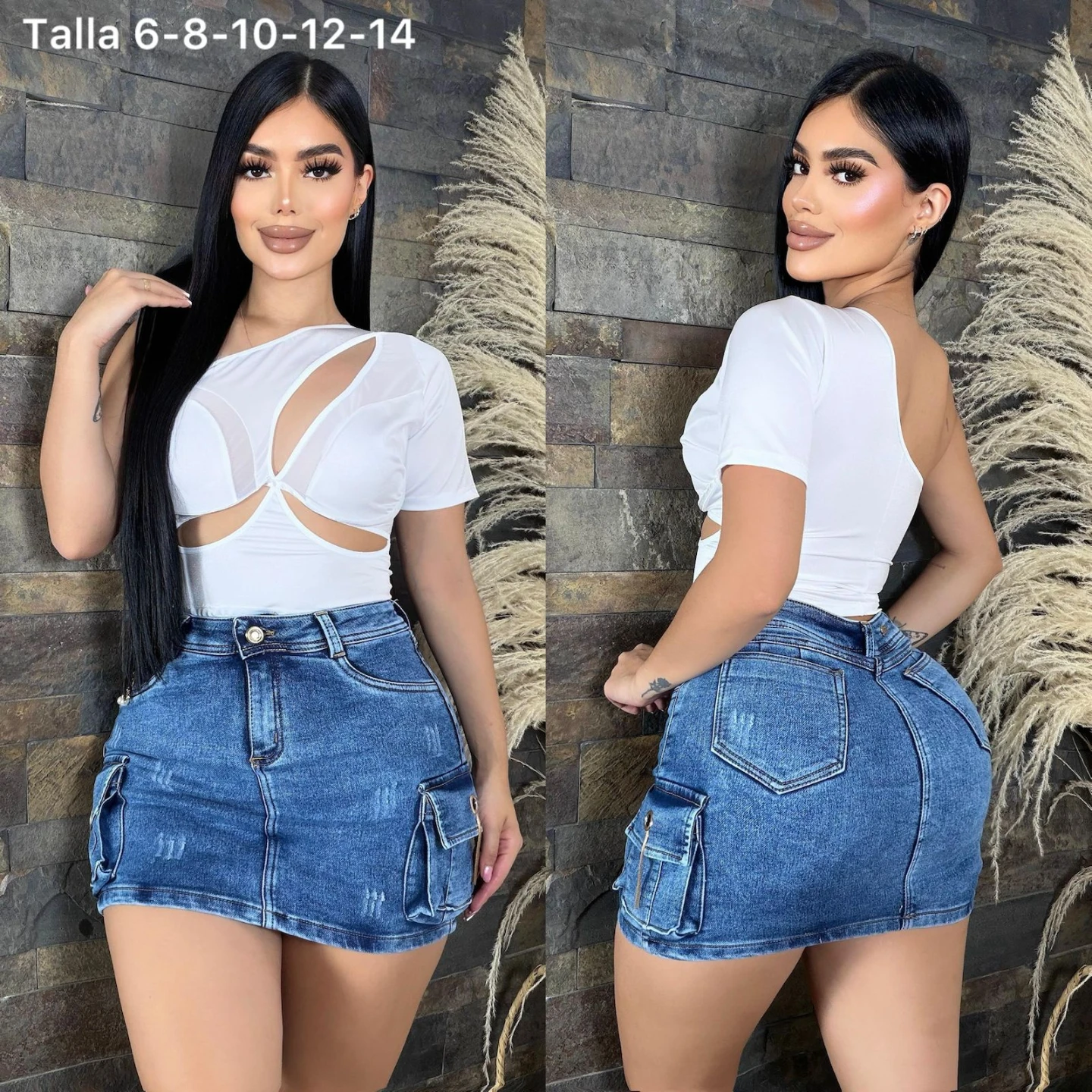 Women's Cargo Denim Skirt - photo 5