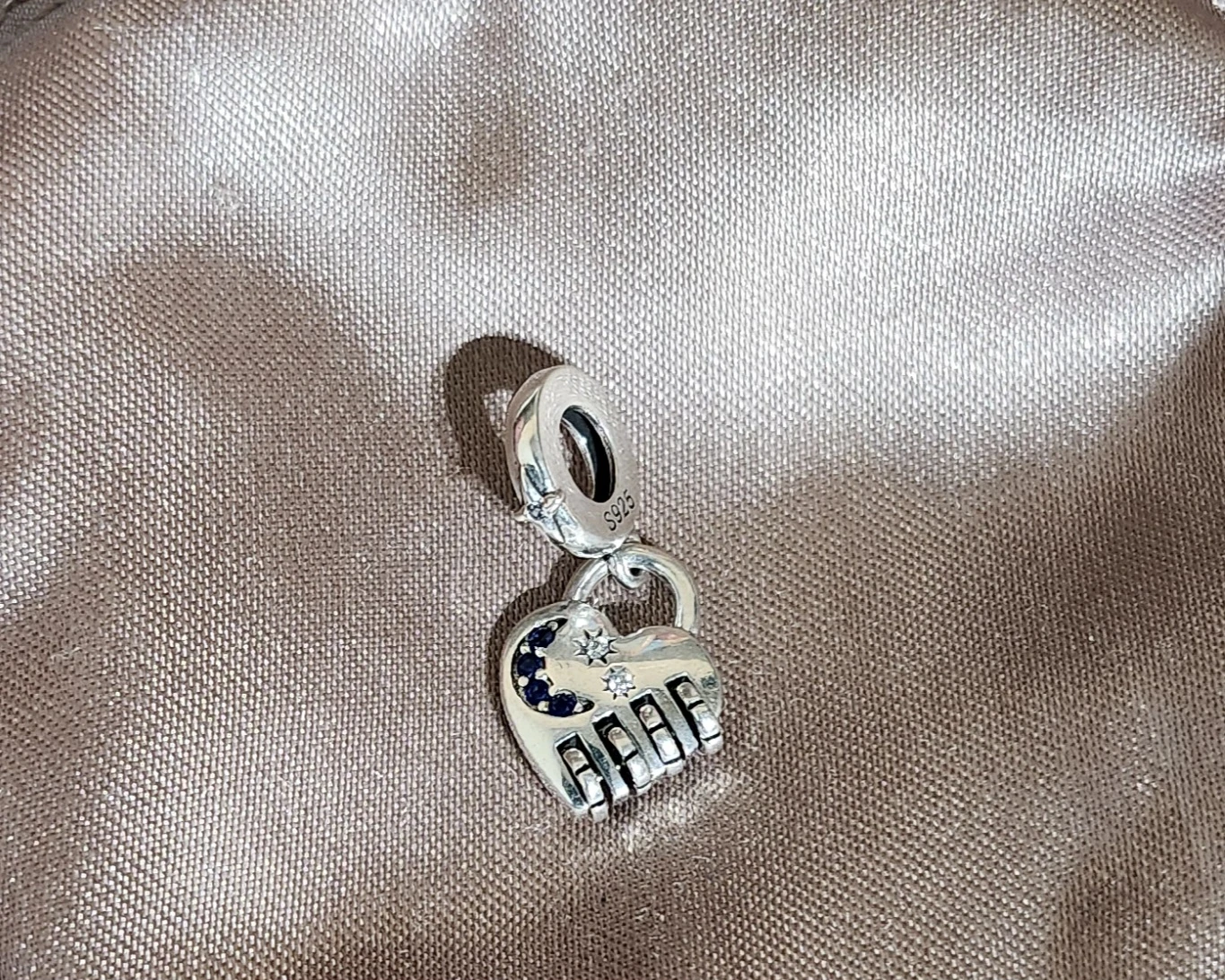Sterling Silver Heart Padlock Charm