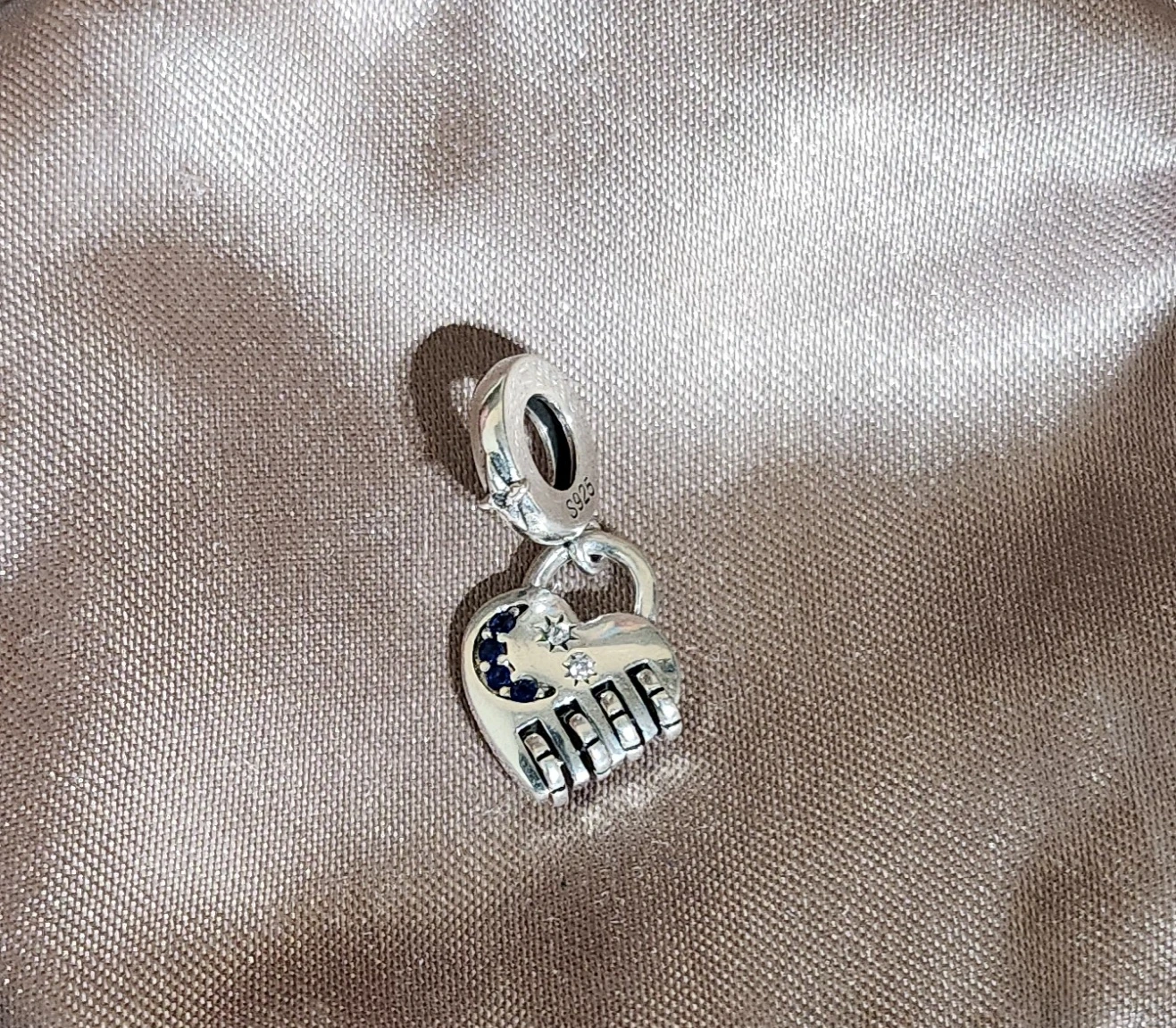 Sterling Silver Heart Padlock Charm - photo 2