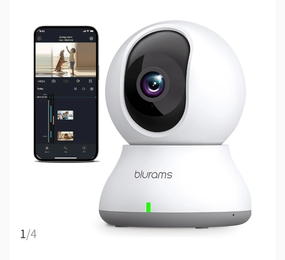 Blurams White Pan Tilt Security Camera
