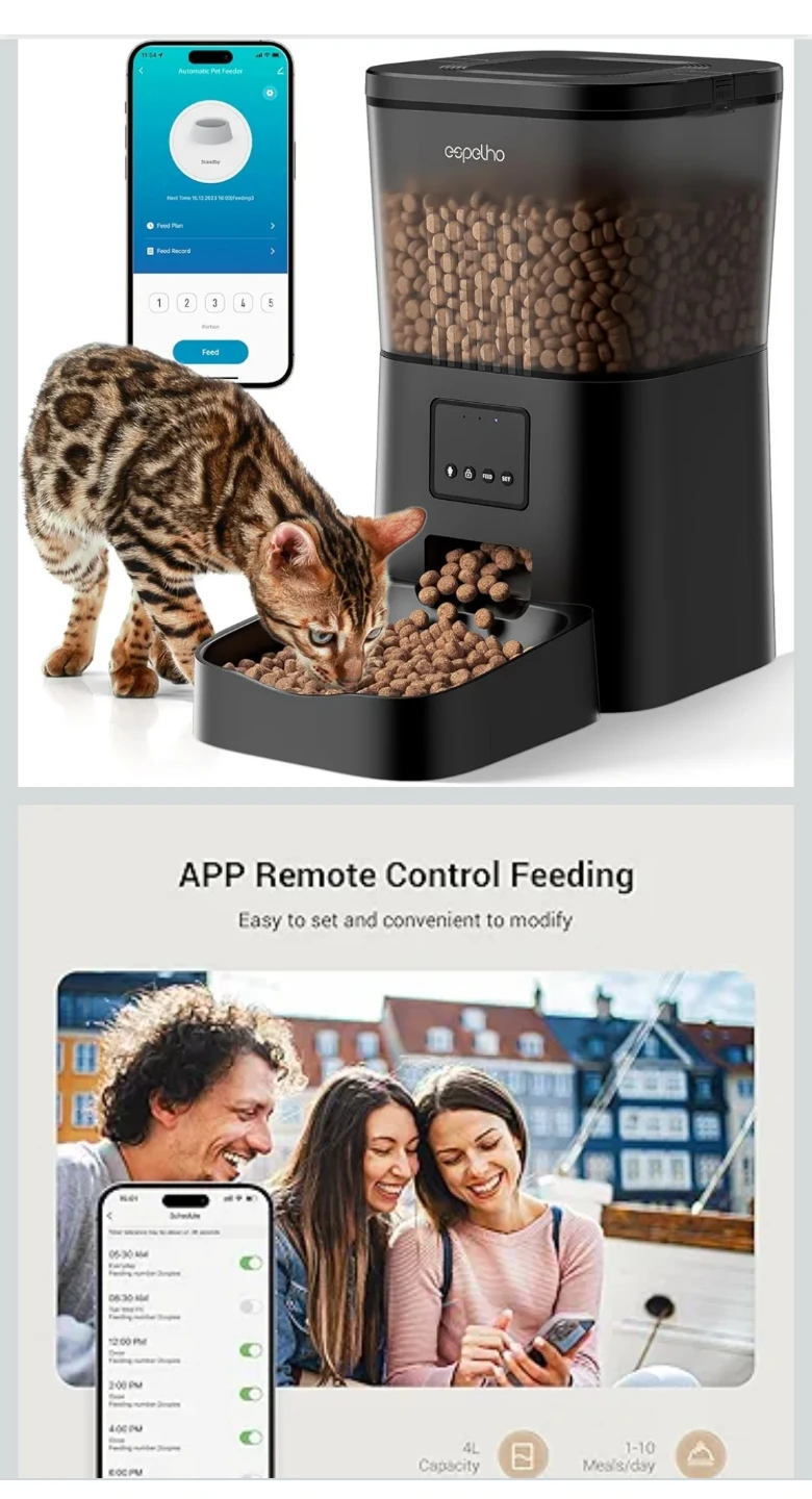 Espelho Automatic Cat Feeder WiFi - 4L Smart Pet Food Dispenser - photo 2