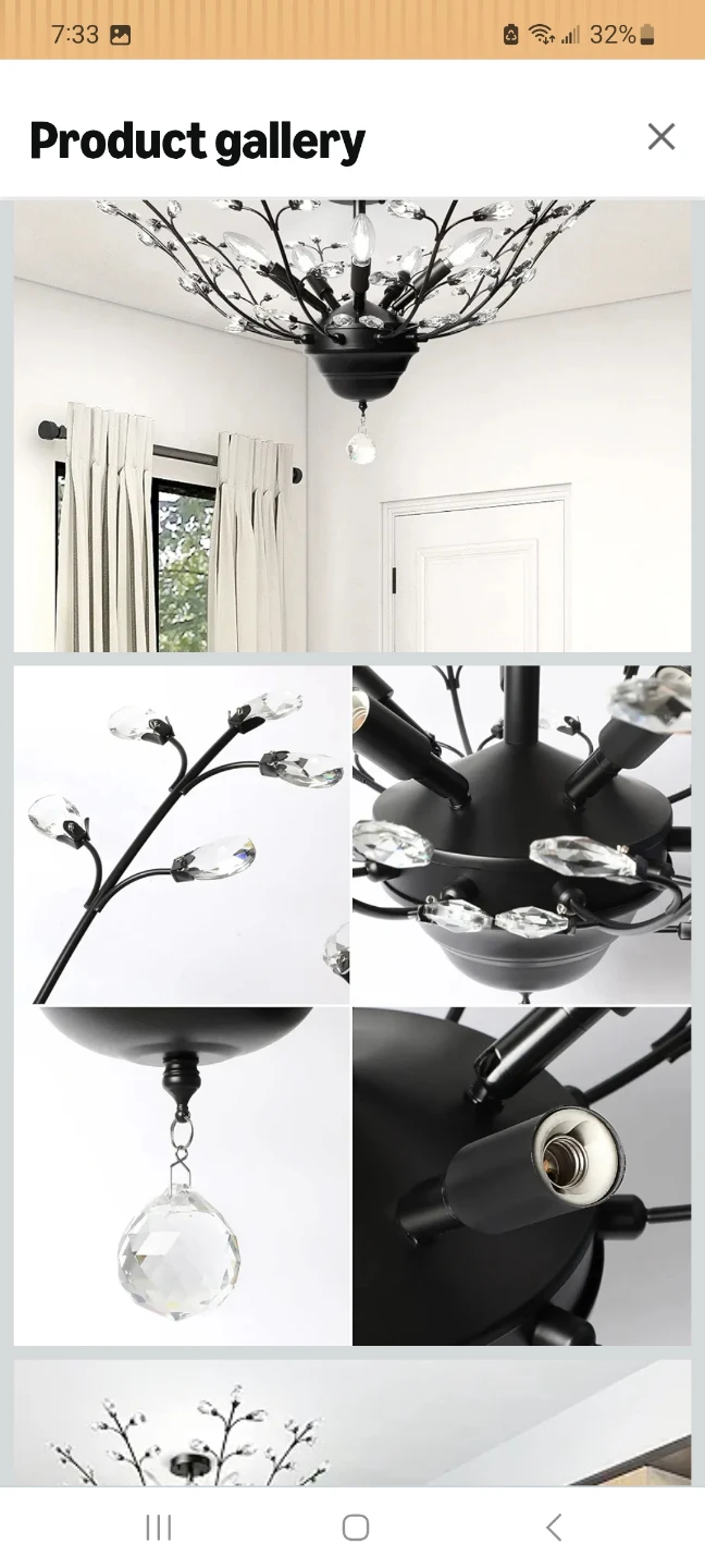 Unicozin 5 Lights Crystal Branch Chandelier - photo 3