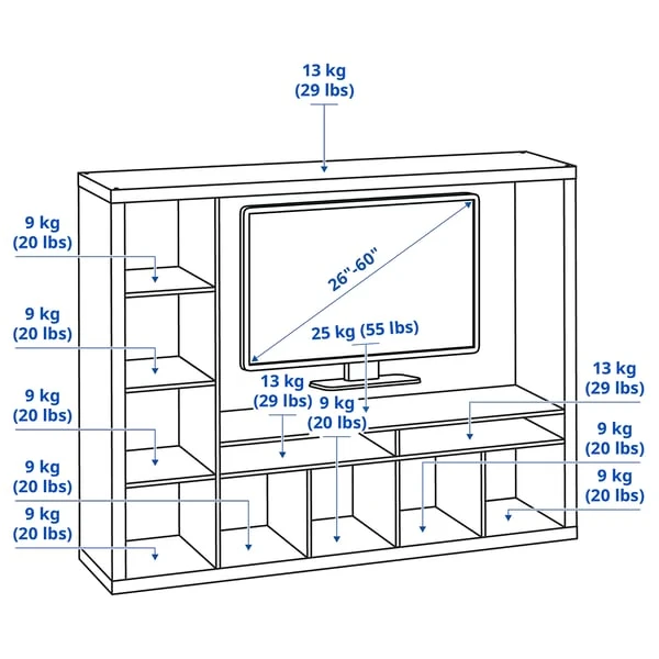 LAPPLAND TV storage unit, white, 183x39x147 cm - IKEA - photo 2