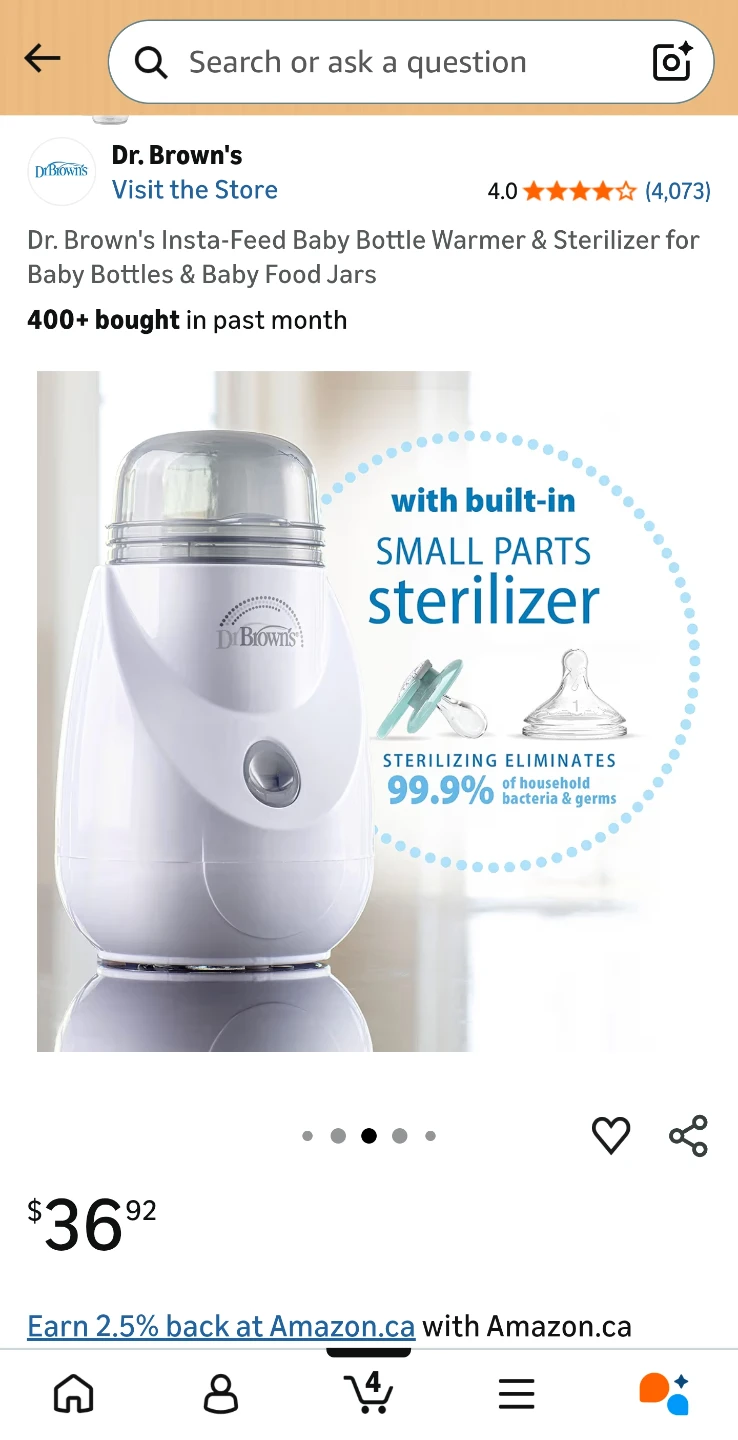 Dr. Brown's Insta-Feed Baby Bottle Warmer & Sterilizer