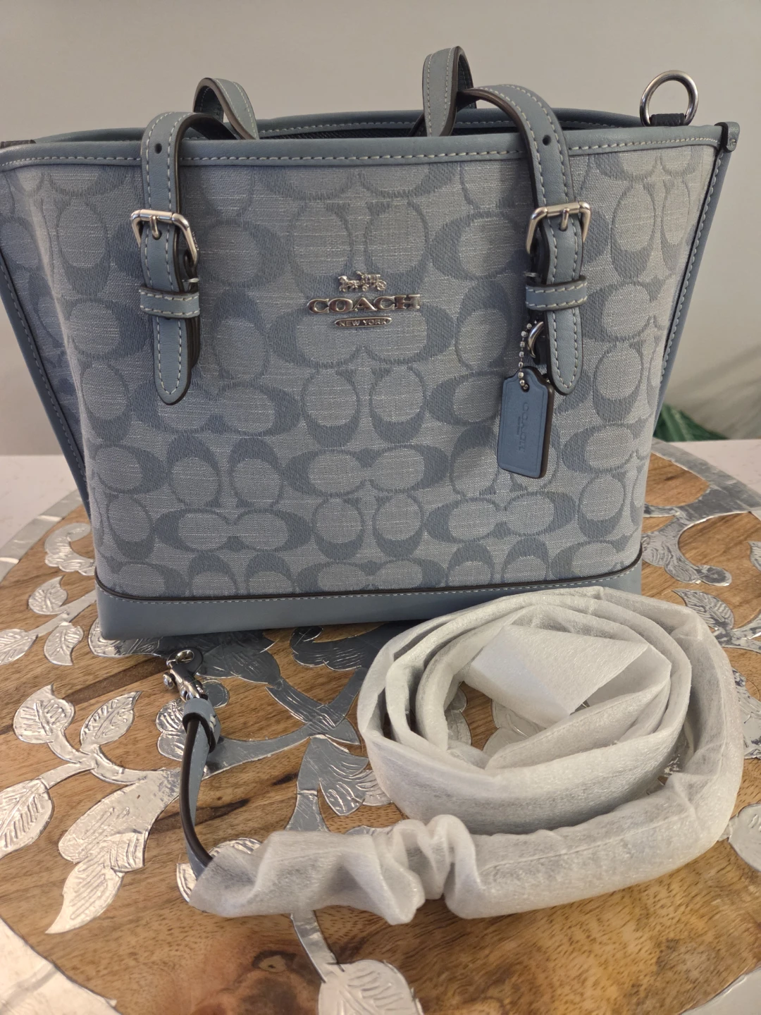 Coach Blue Molly Tote 25 with Matching Wallet - photo 2