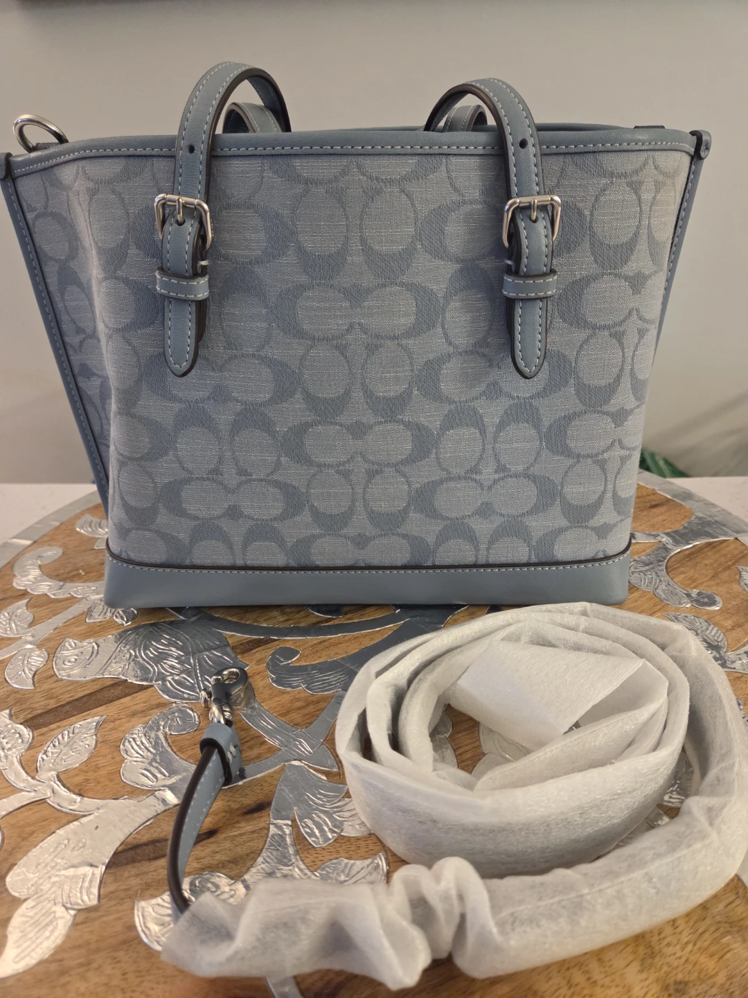 Coach Blue Molly Tote 25 with Matching Wallet - photo 3