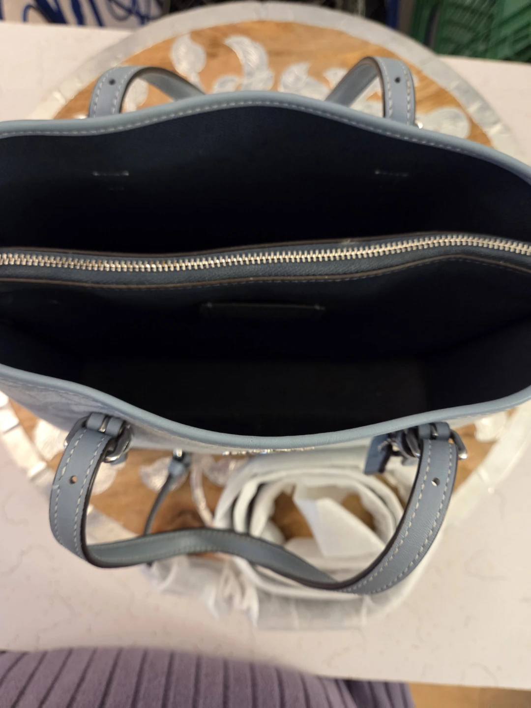 Coach Blue Molly Tote 25 with Matching Wallet - photo 5