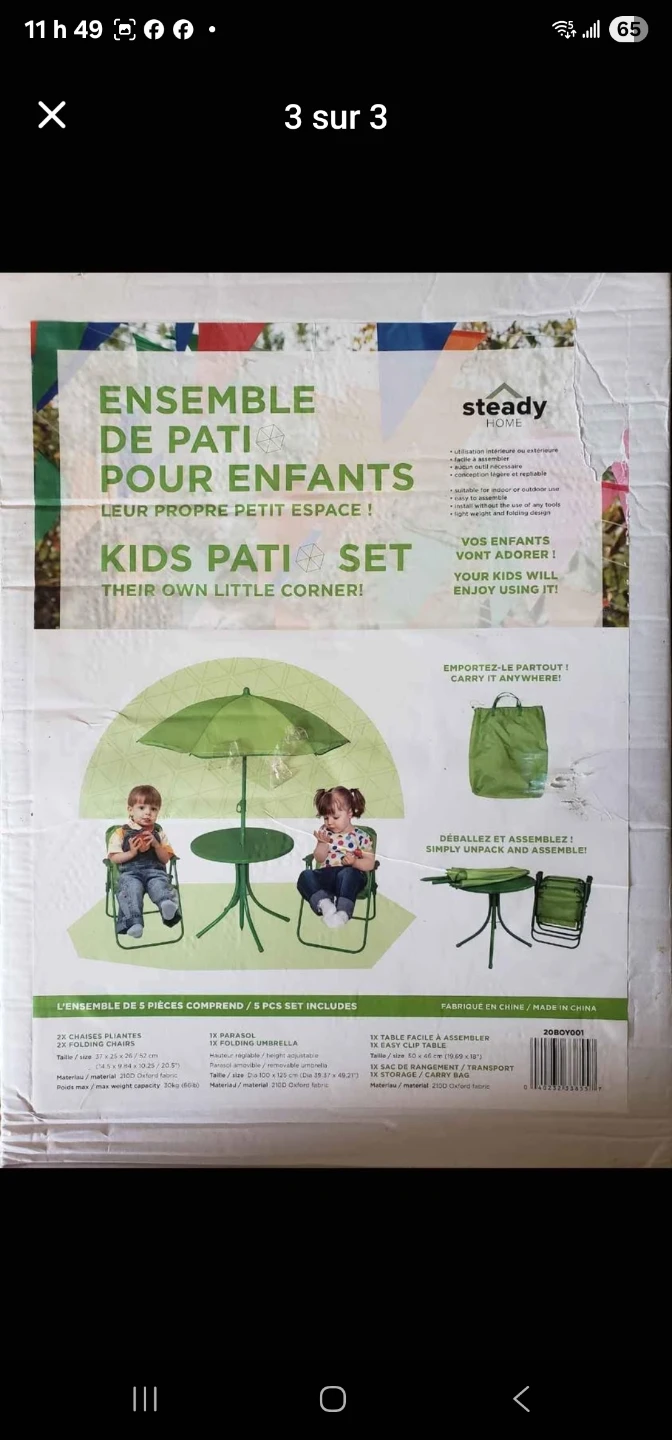 Ensemble de patio pour enfants Steady Home 5 pièces