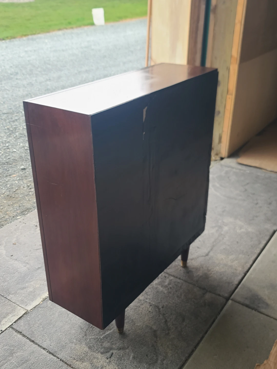 Dark Brown Wood Bookshelf 2-Shelf - photo 3