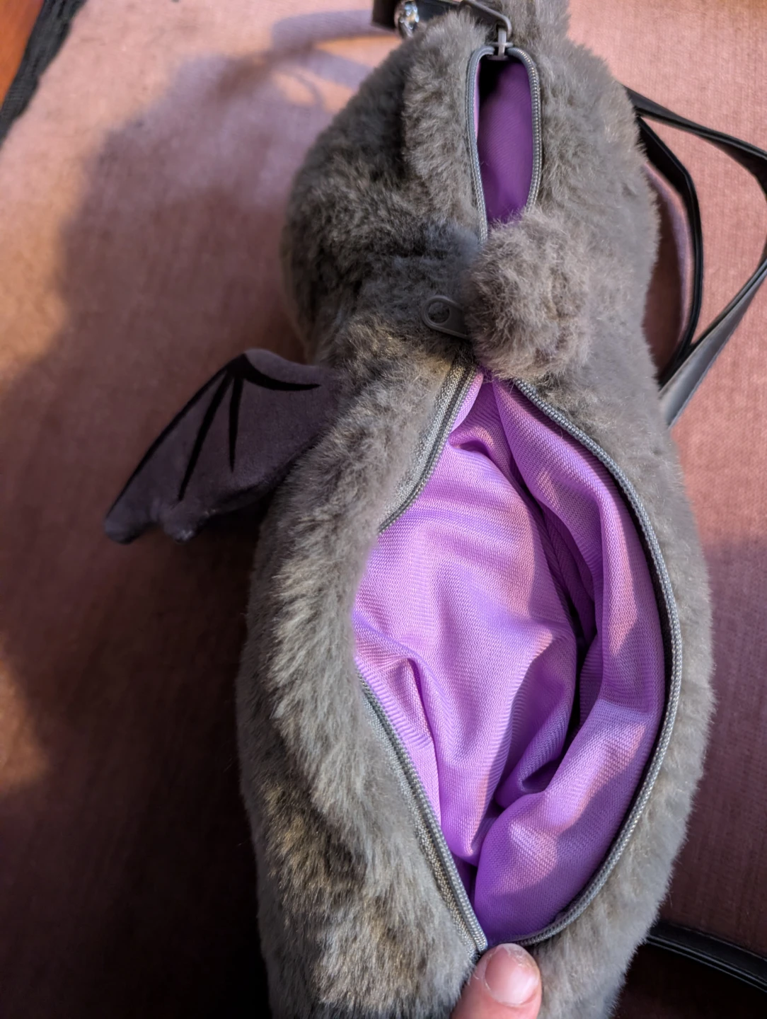 Grey Bat Cat Plush Pouch - photo 4