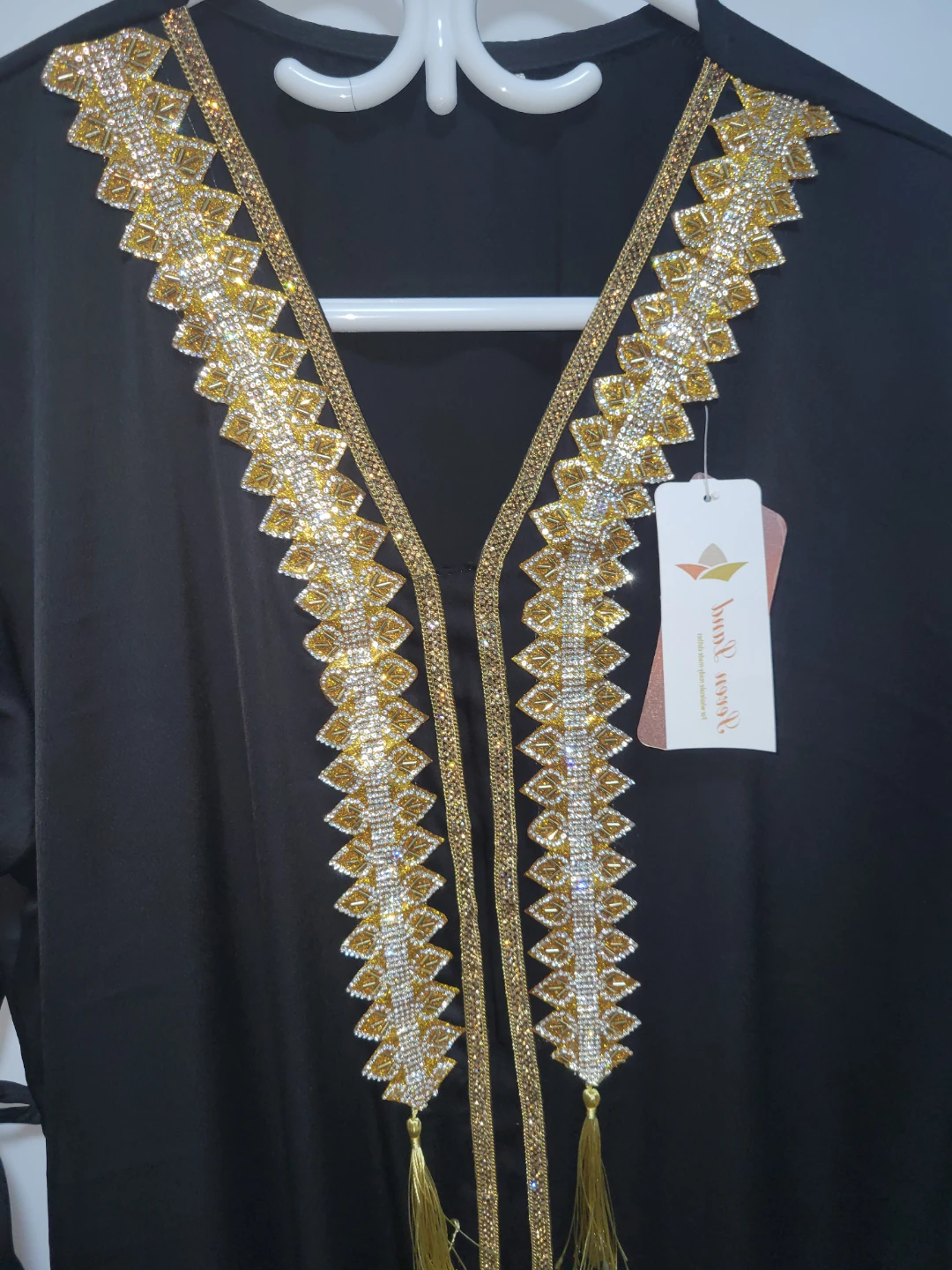 Black Abaya with Gold Embellishments