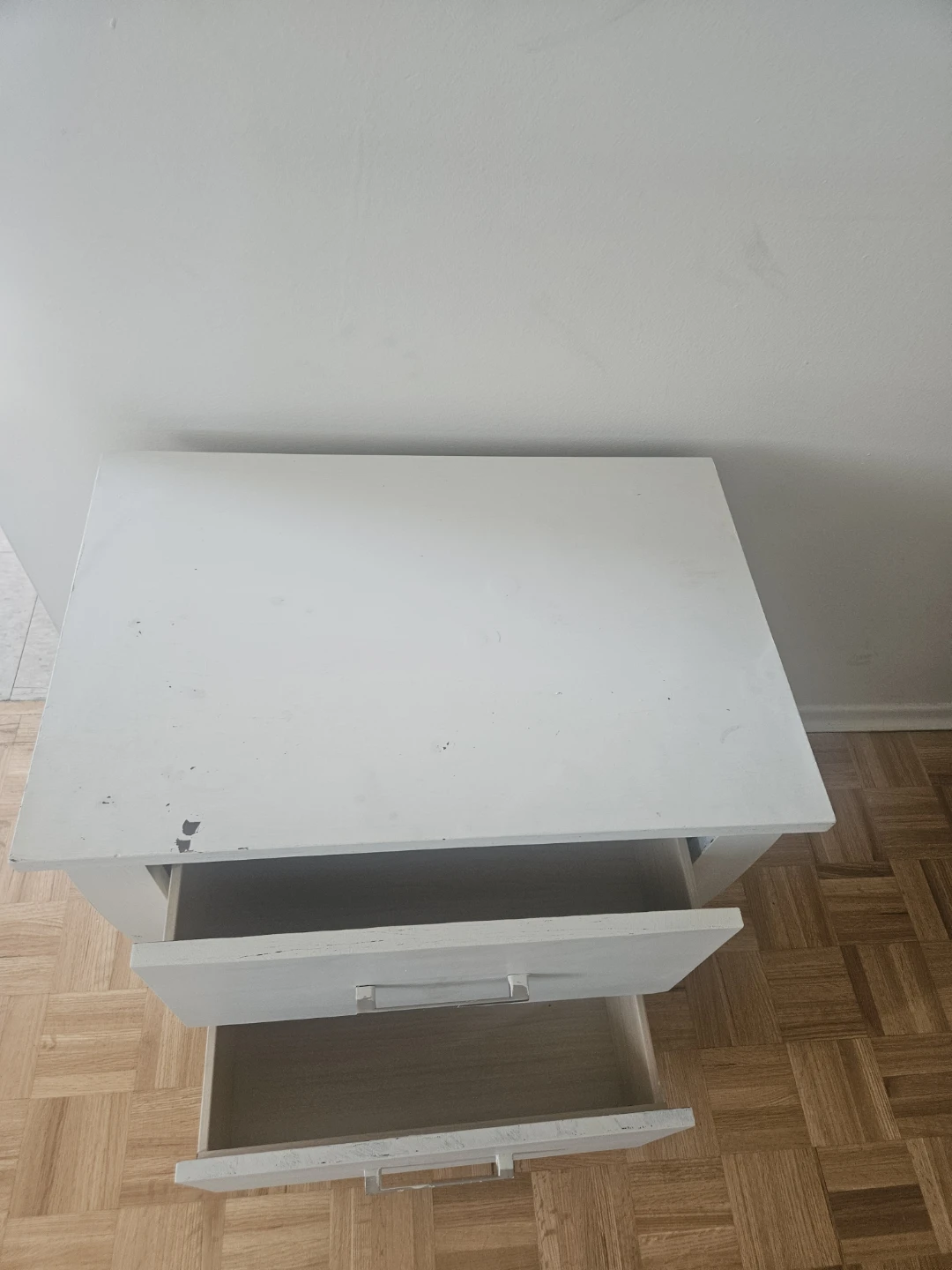 White Two-Drawer Nightstand - photo 2