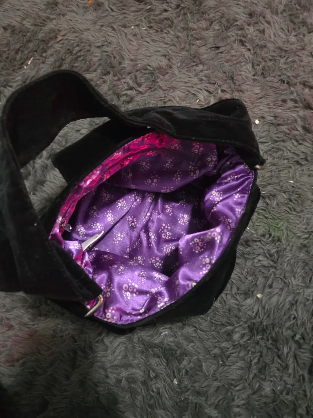 Mini Black Velvet Shoulder Bag - photo 2