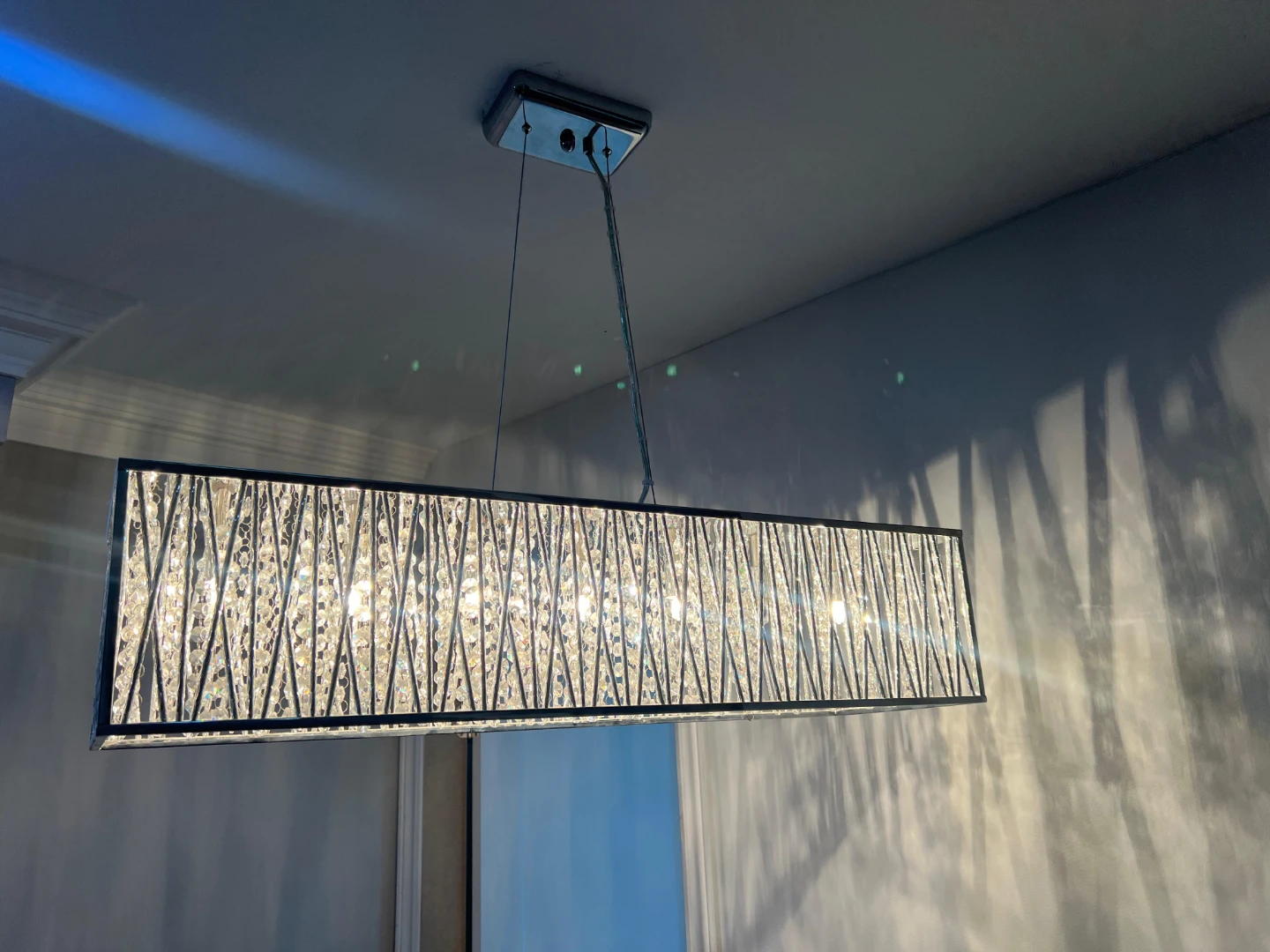 Rectangular Crystal Chandelier Pendant Light Fixture